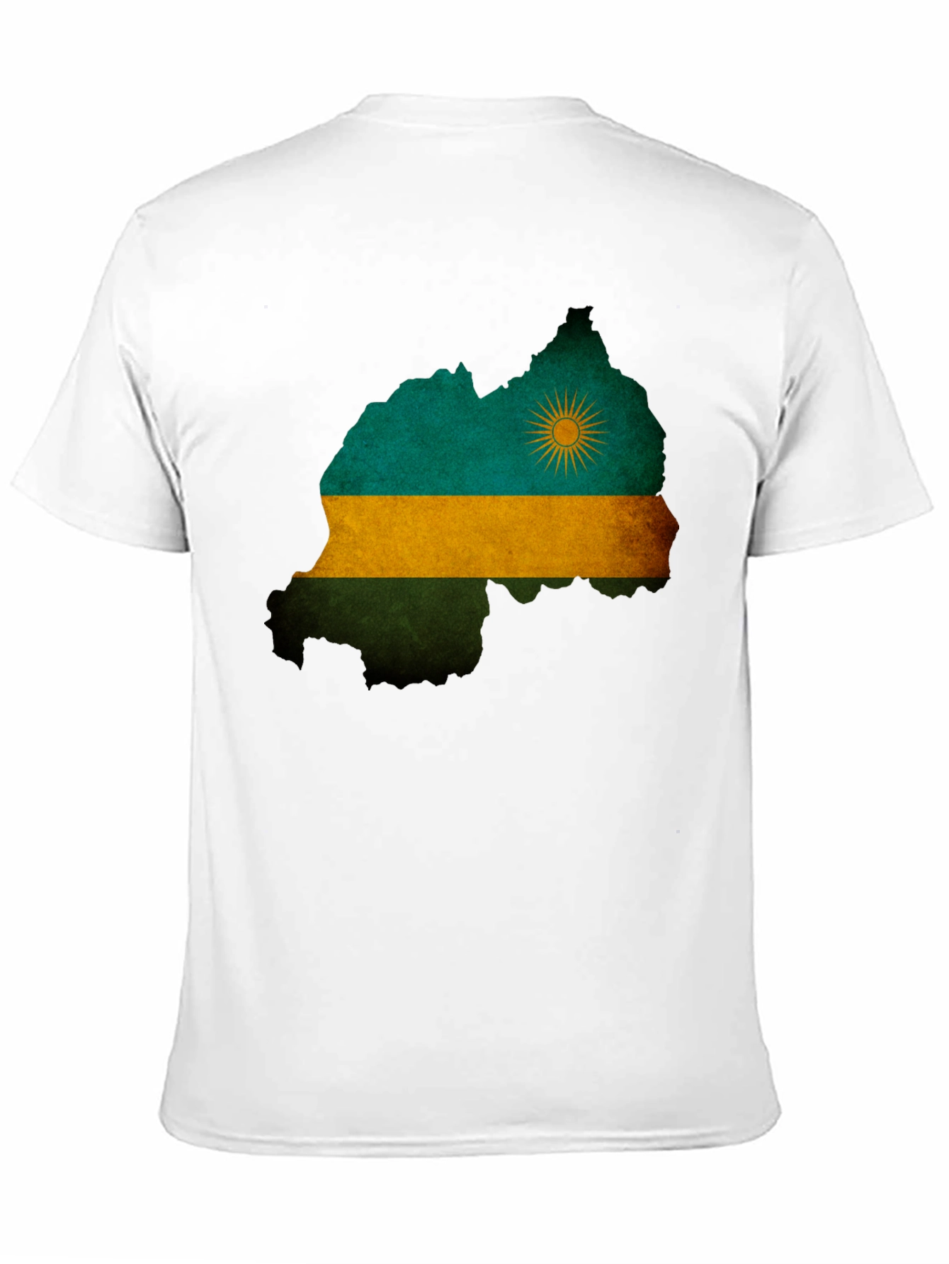 Black Rwanda Flag Map T-Shirt - Black view 11