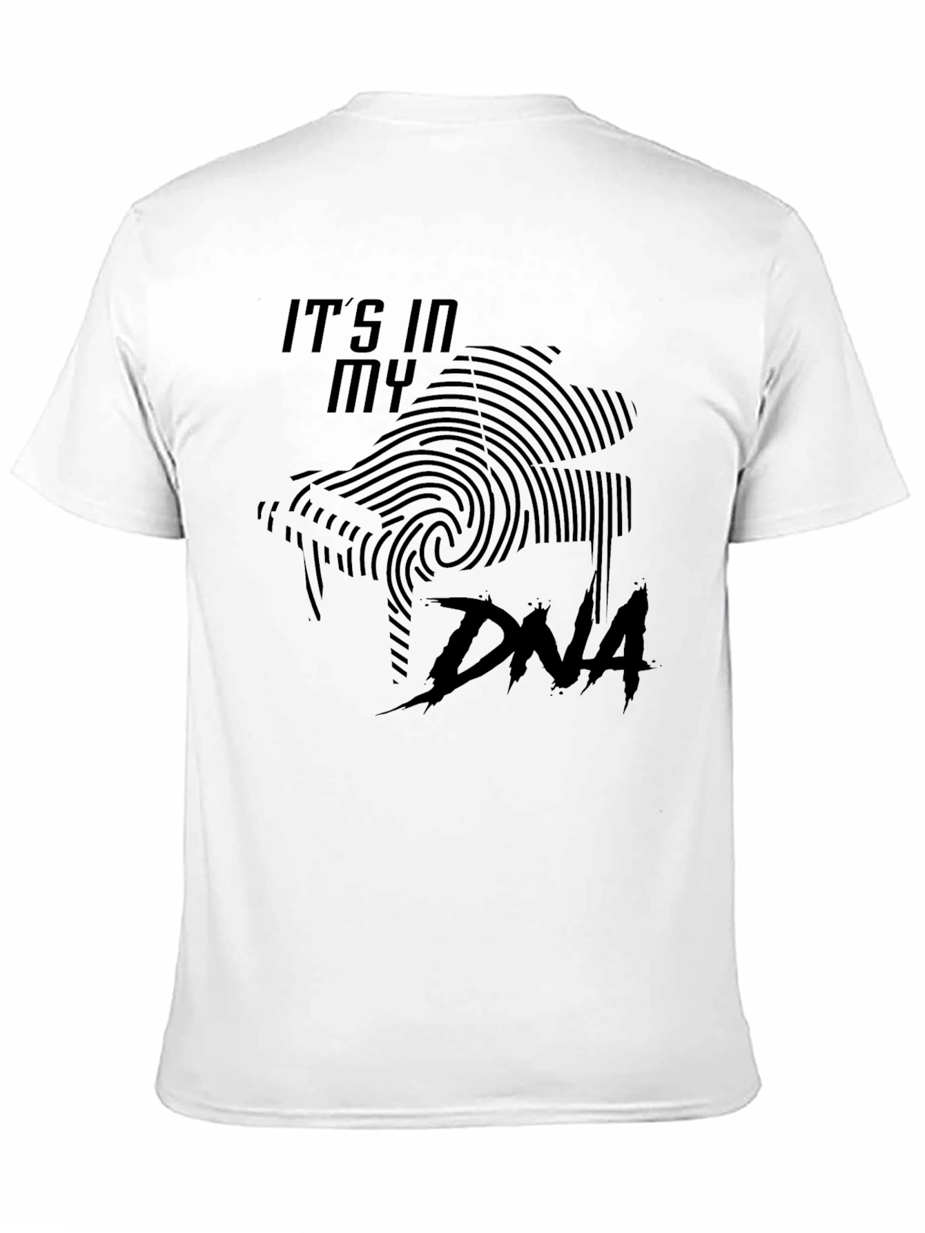 Black It's In My DNA T-Shirt - Shark Fingerprint Graphic view 11