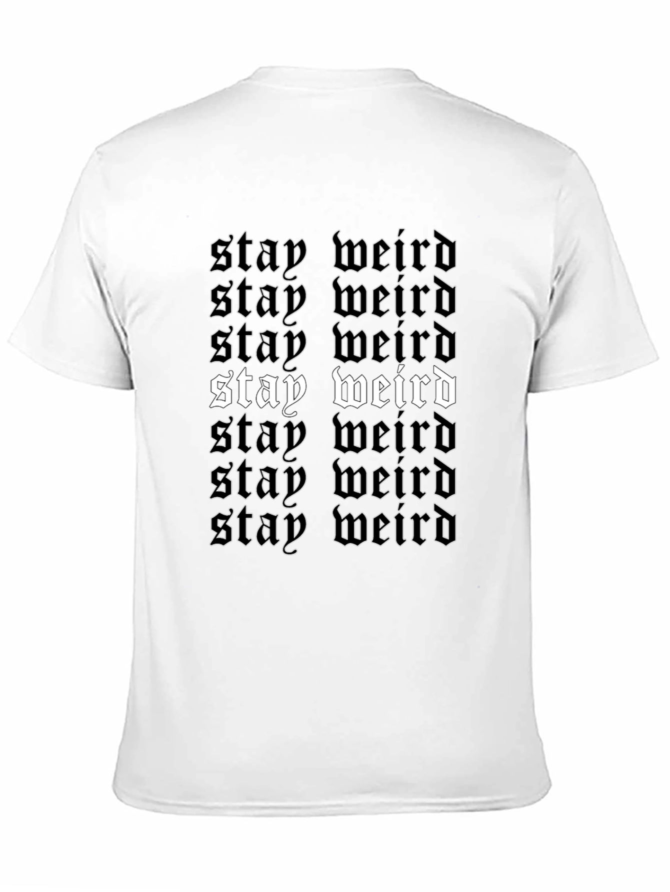 Black Stay Weird Graphic Tee - Black Cotton T-Shirt view 11