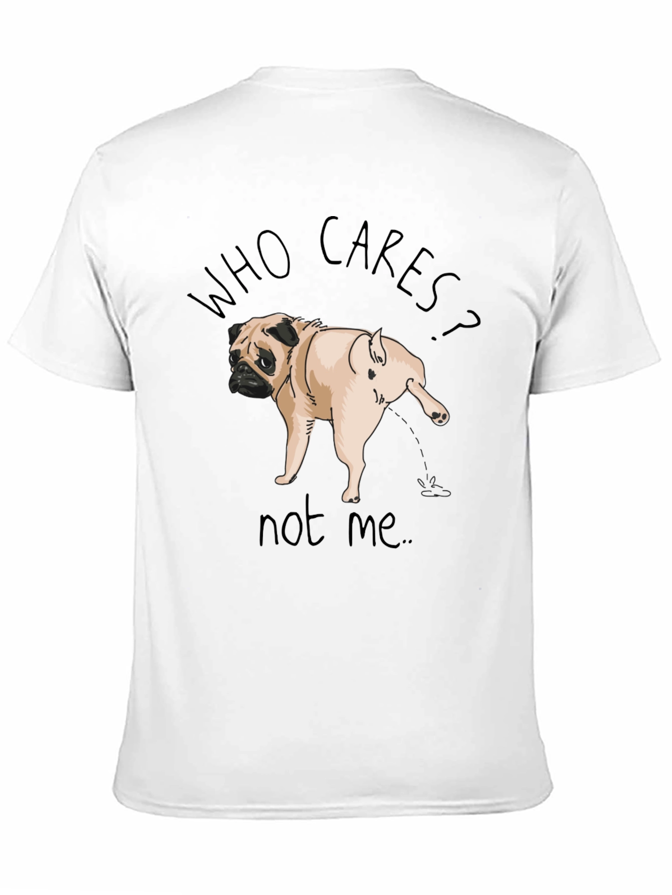 Black Funny Pug Dog Graphic Tee - Who Cares? view 11