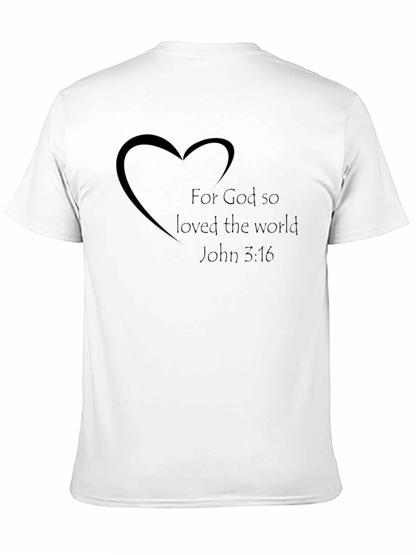 Black Faith-Based Black T-Shirt - "For God So Loved" Design view 11