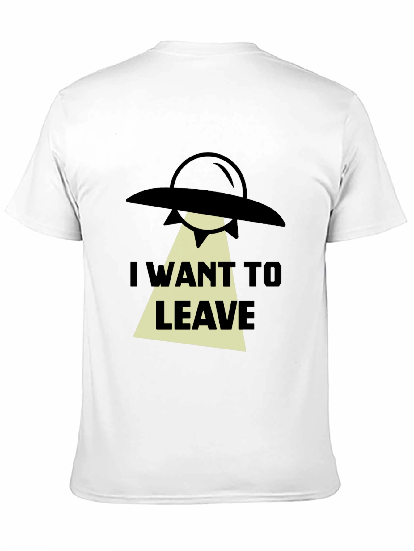 Black I Want To Leave Alien UFO Graphic T-Shirt view 11