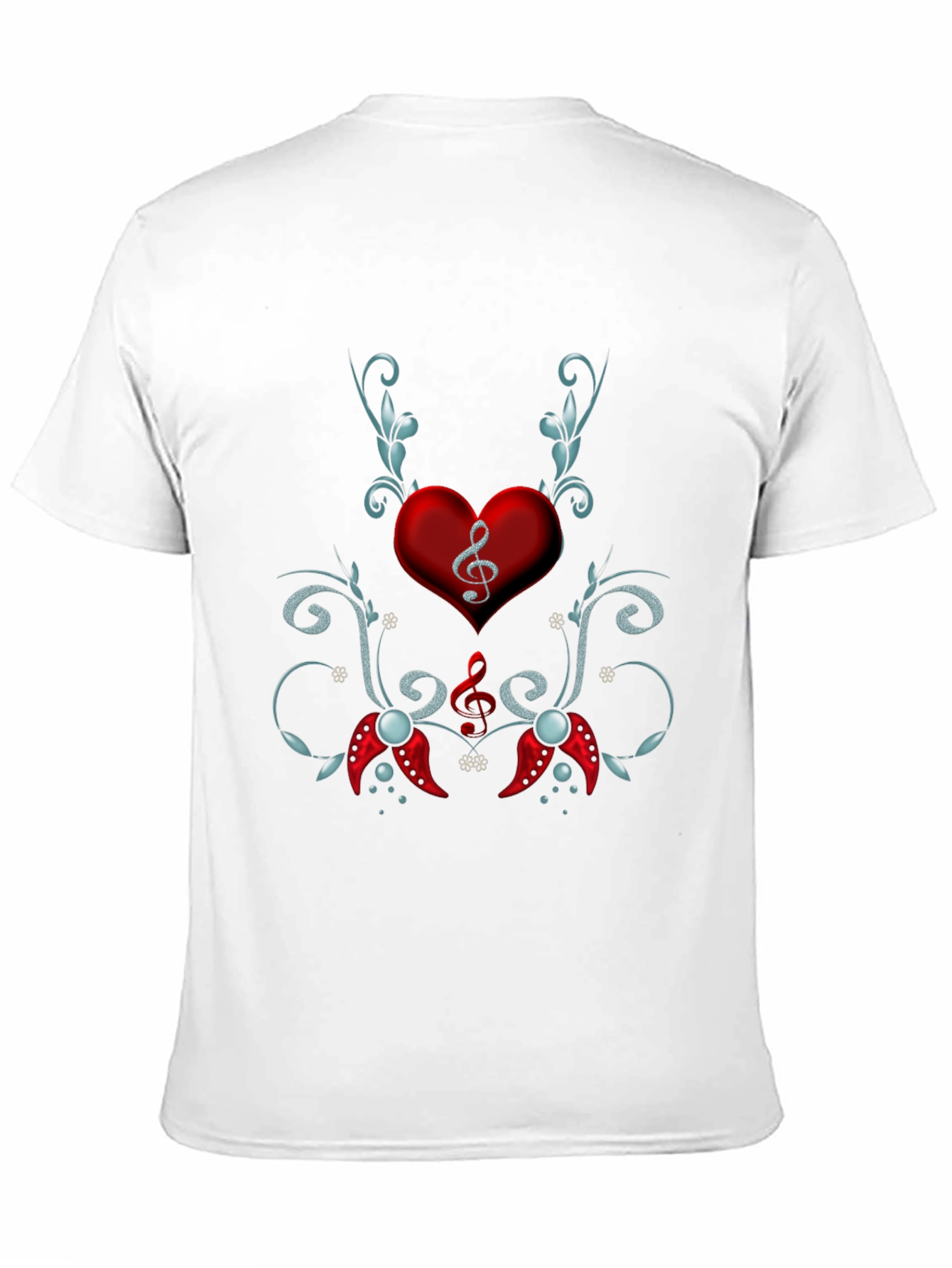 Black Musical Heart Graphic Tee - Black Cotton Blend view 11