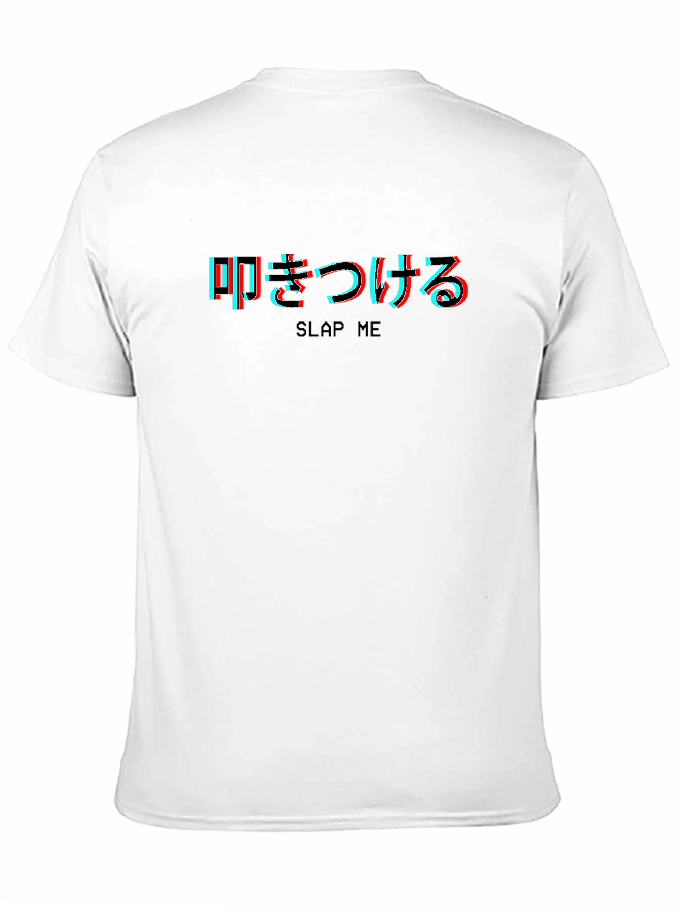 Black Slap Me Text Graphic Tee - Edgy Novelty Shirt view 11