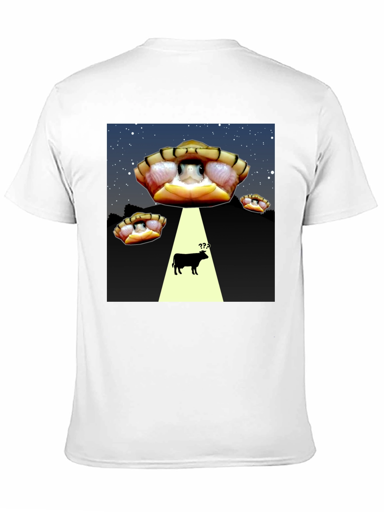 Black Alien Turtle Abduction T-Shirt - Funny Graphic Tee view 11