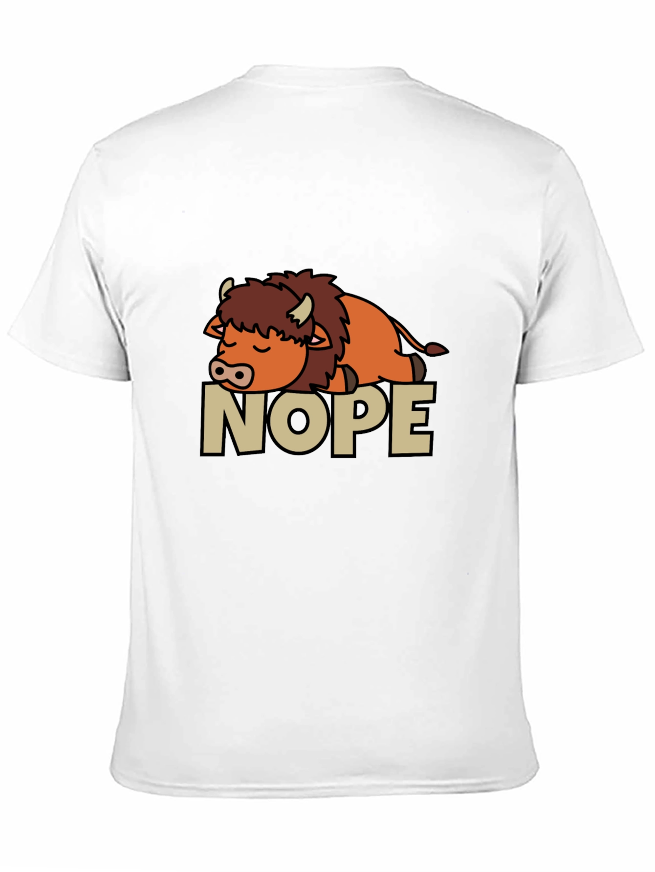 Black Nope Buffalo T-Shirt - Funny Sleepy Bison Tee view 11