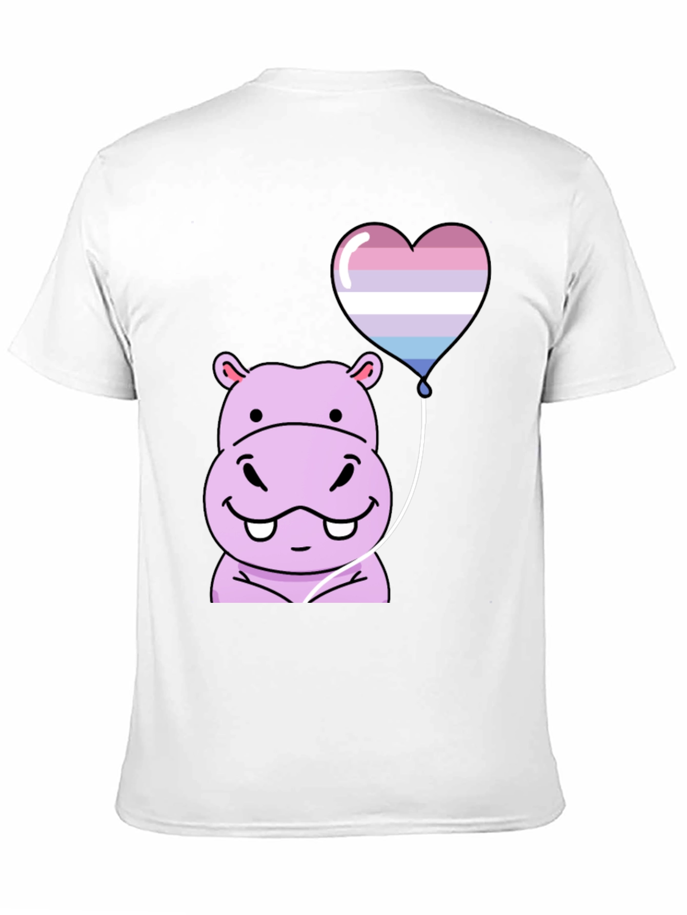 Black Hippo Heart Balloon T-Shirt view 11