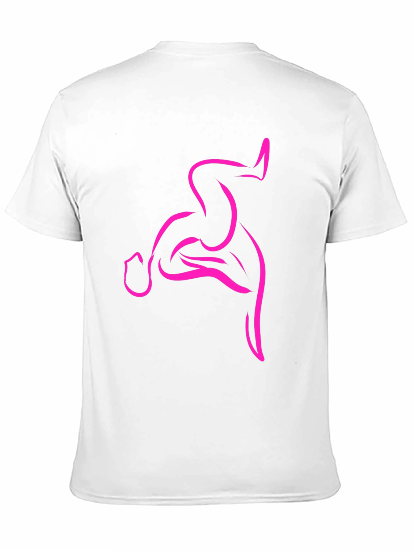 Black Men's Black T-Shirt with Abstract Pink Design view 11