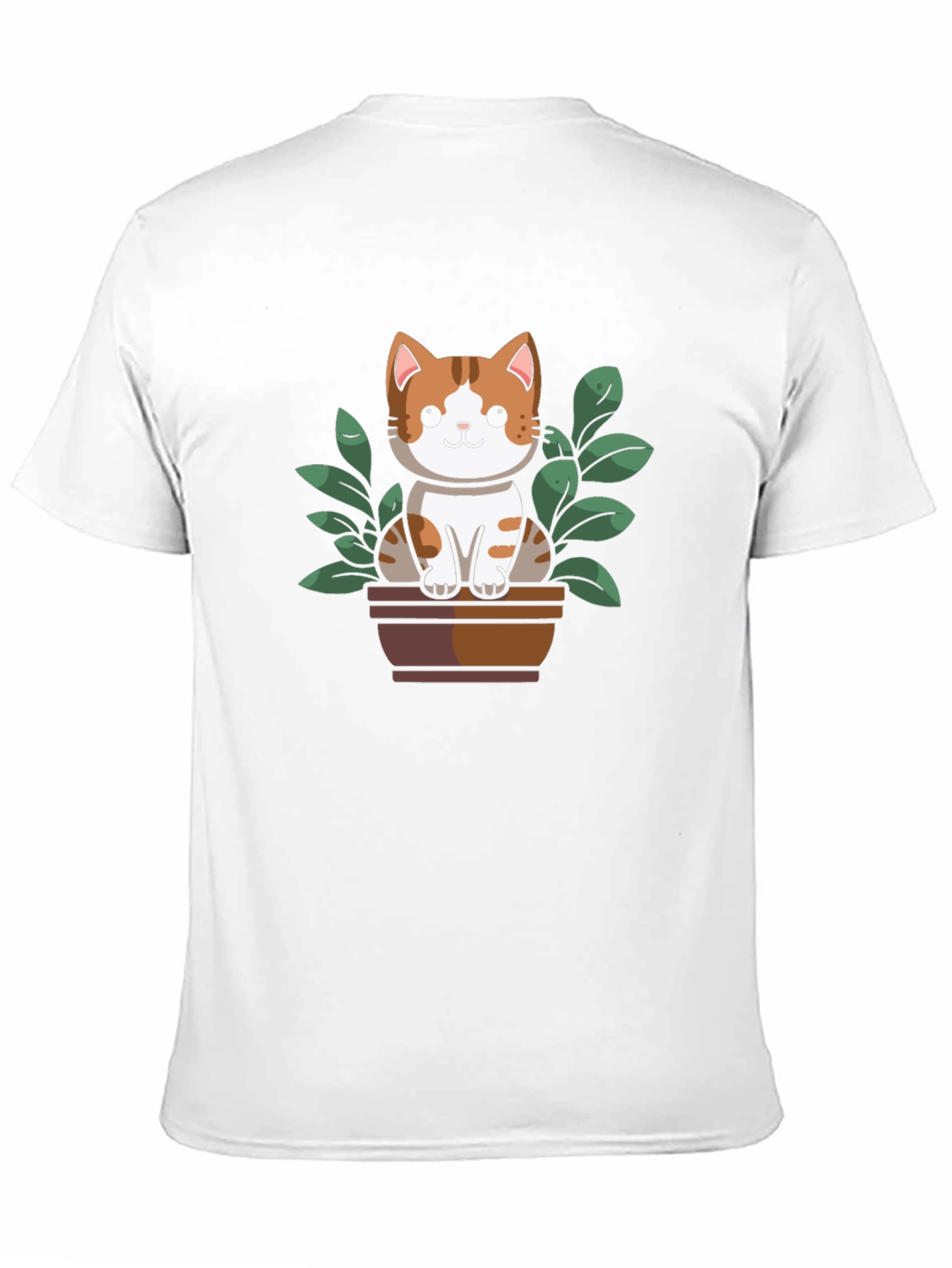 Cute Cat Plant Pot Graphic Tee - 11