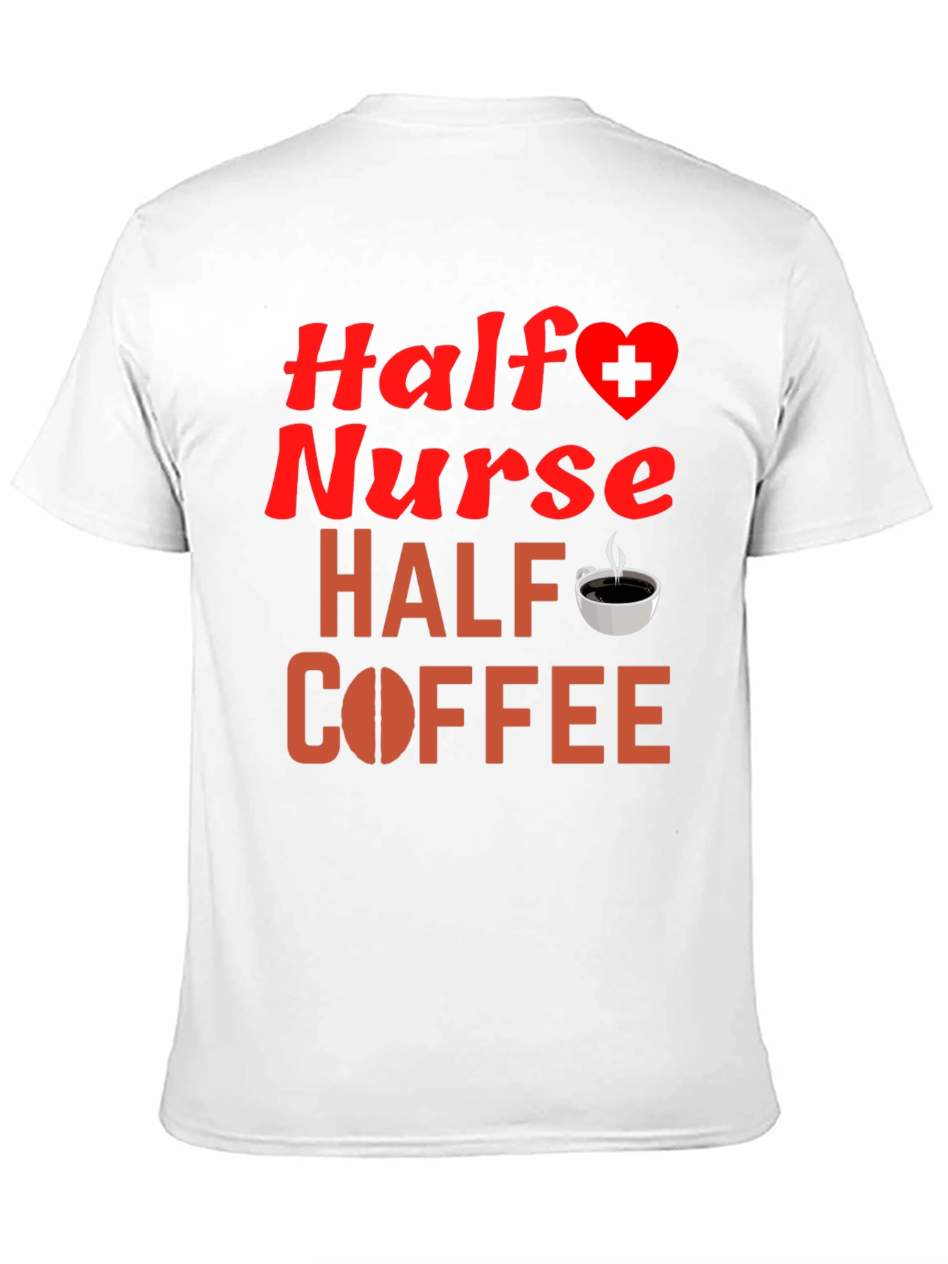 Black Half Nurse Half Coffee Graphic T-Shirt view 11