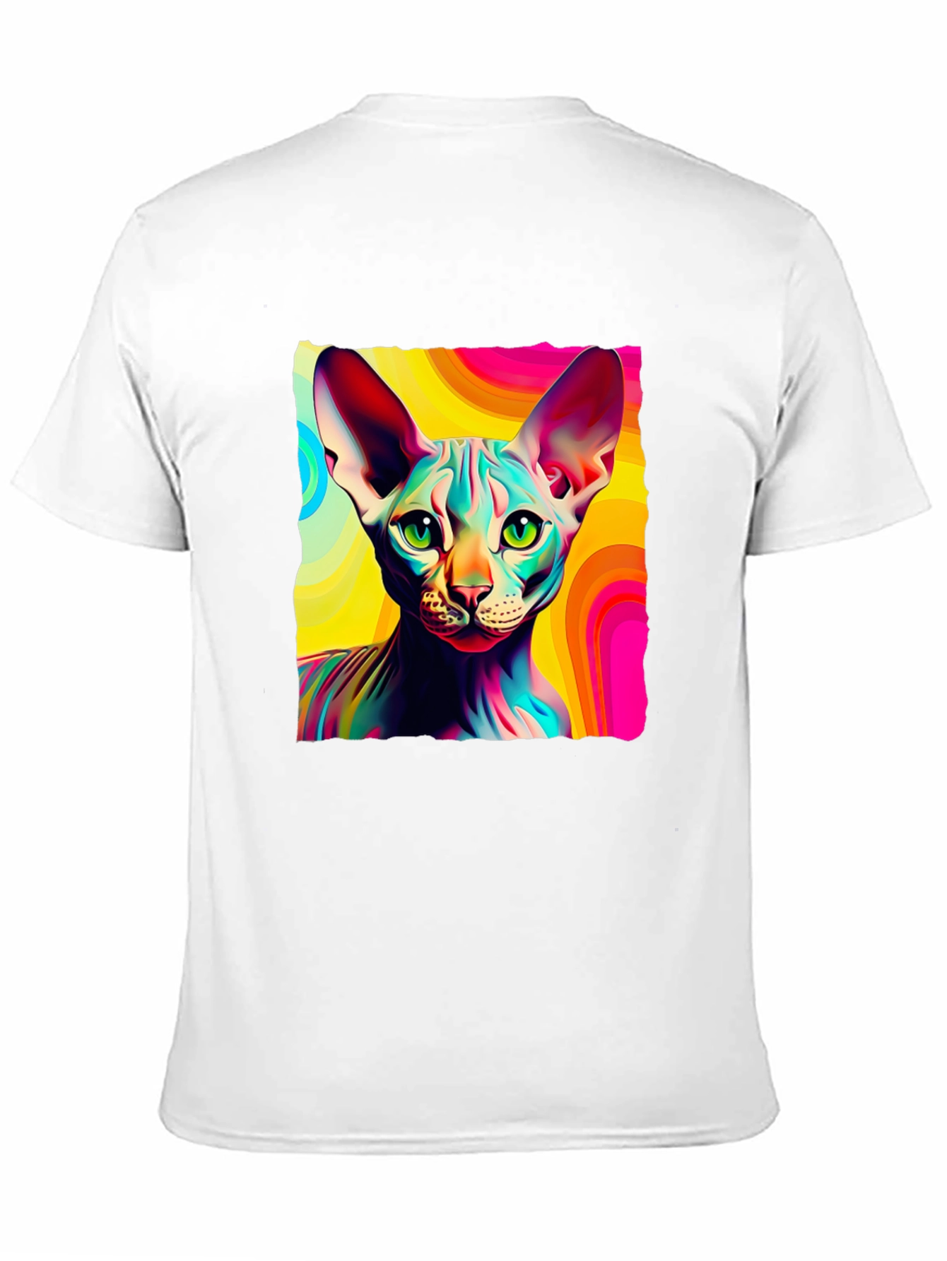 Black Psychedelic Sphynx Cat Graphic Tee - Unisex view 11