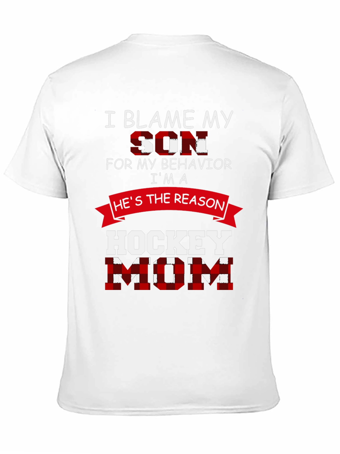 Black Hockey Mom T-Shirt - Blame My Son Tee view 11