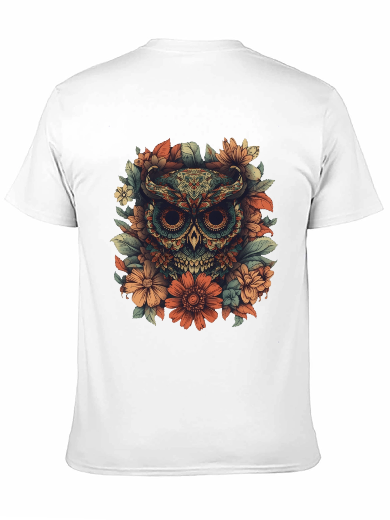 Black Floral Owl Graphic Tee - Unique Design view 11