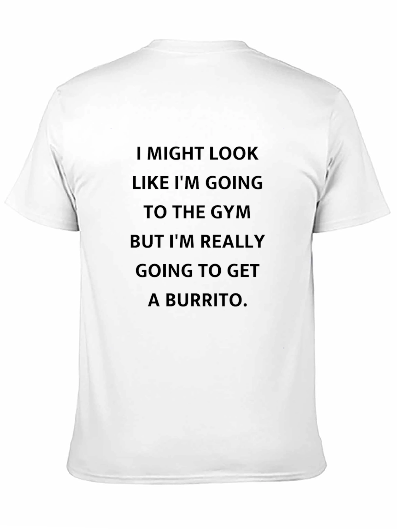 Black Funny Gym vs Burrito Men's T-Shirt view 11