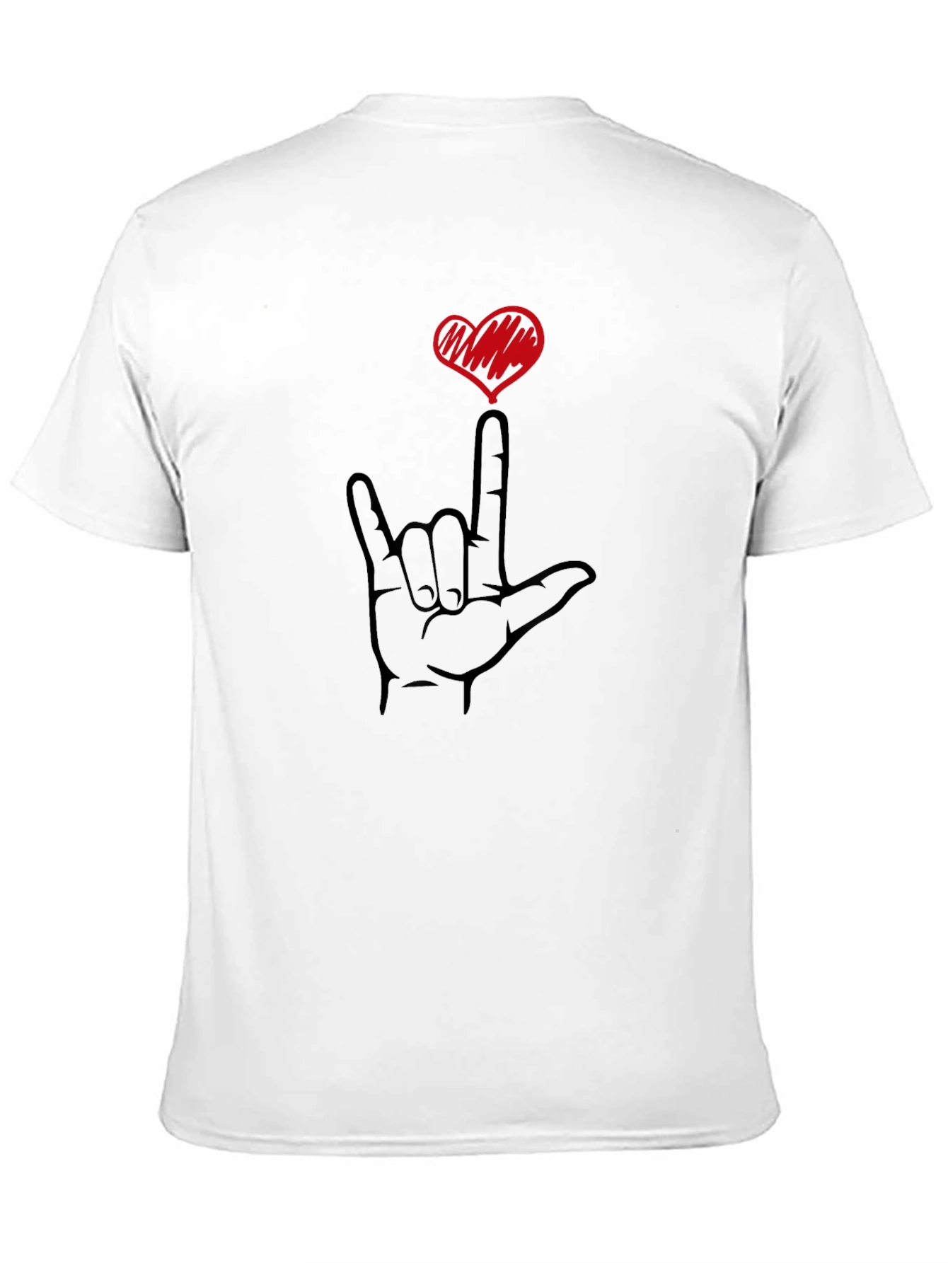 Black I Love You Hand Sign Black T-Shirt view 11