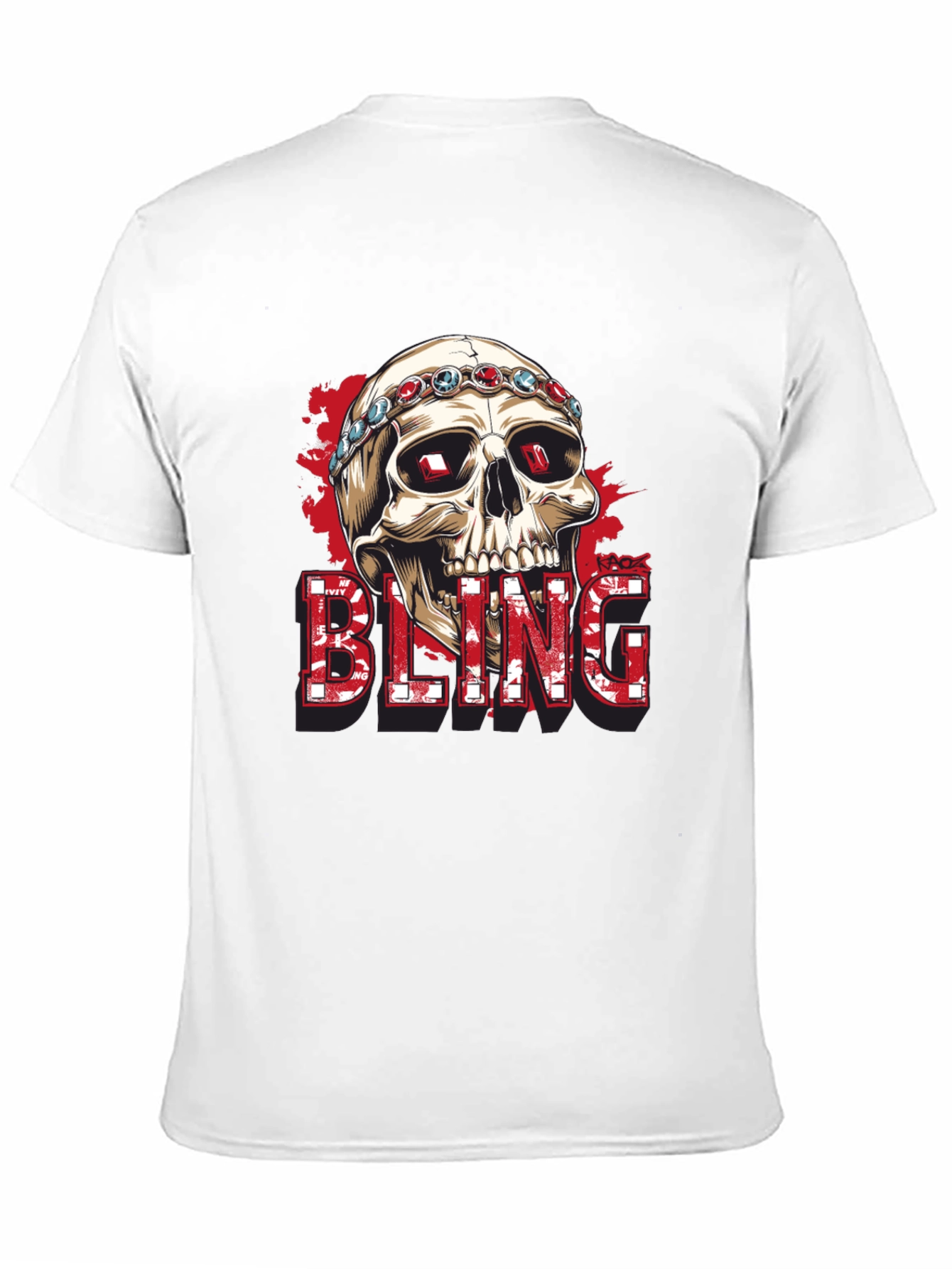 Black Skull Bling Graphic Tee - Mens Fashion view 11
