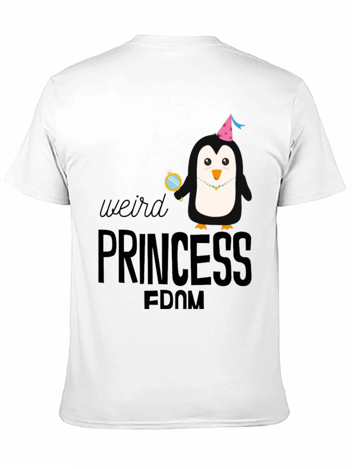 Black Weird Princess Penguin Black T-Shirt view 11