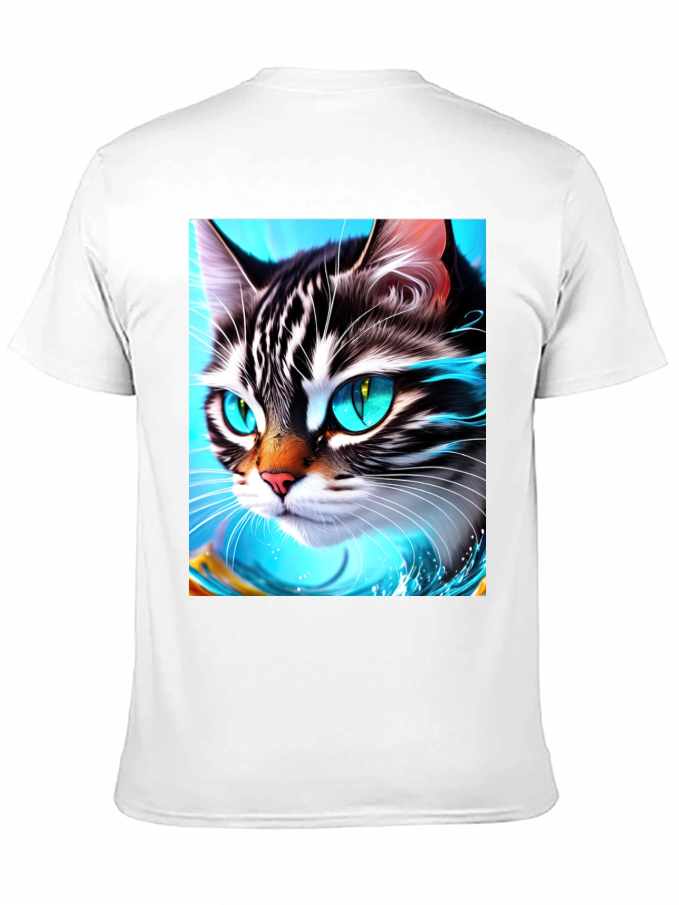Black Cat Face T-Shirt - Cool Graphic Tee view 11