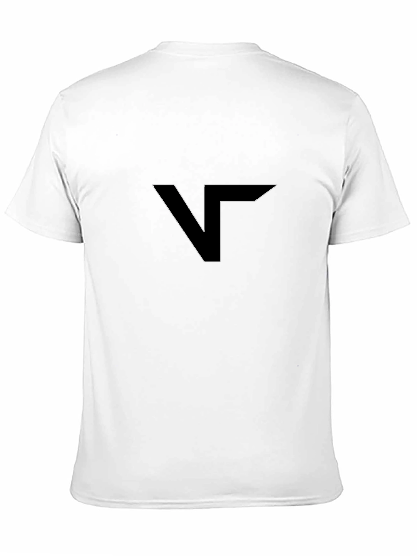 Black Modern Black T-Shirt with Geometric V Logo view 11