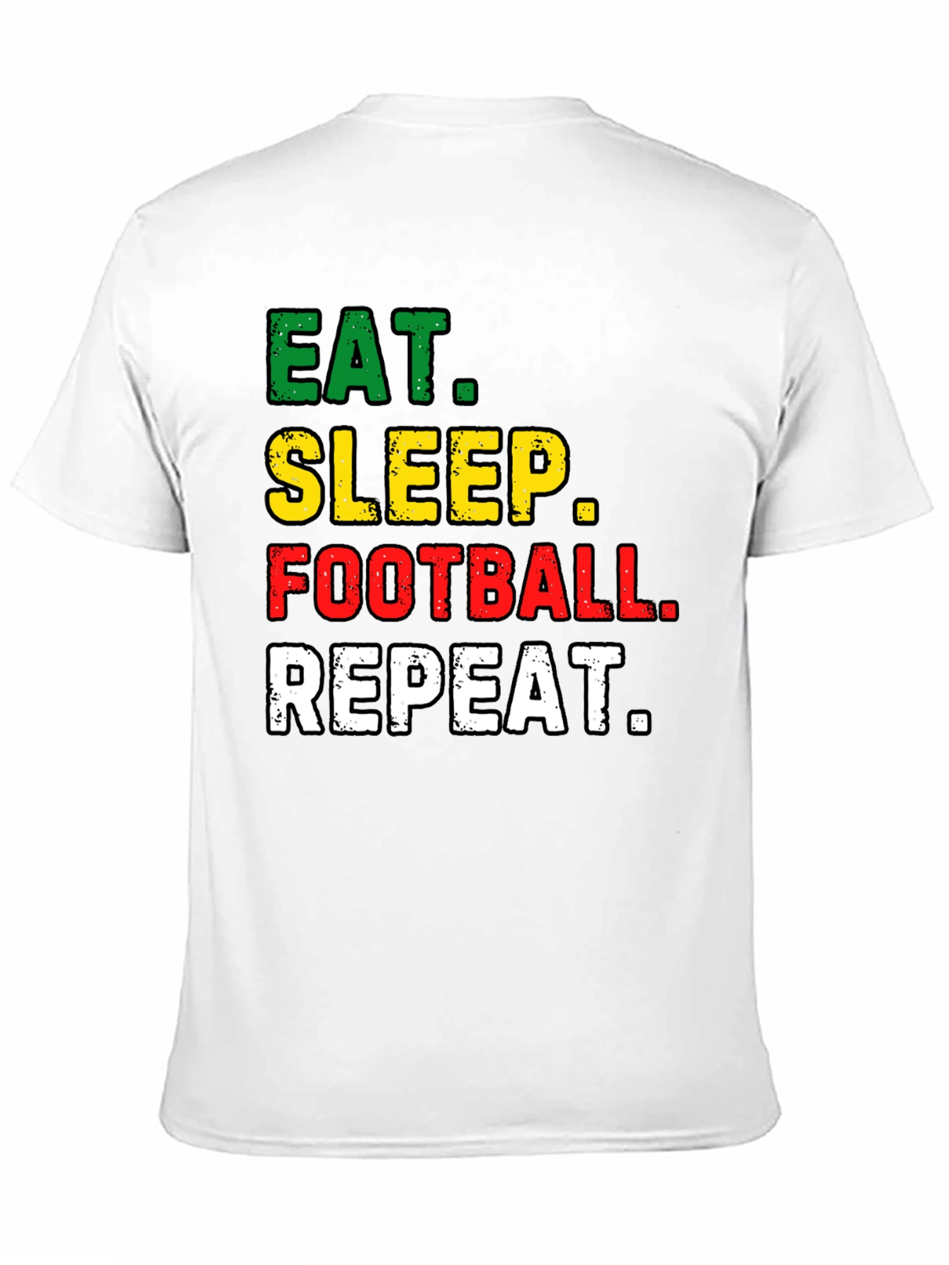 Black Eat Sleep Football Repeat Black T-Shirt view 11