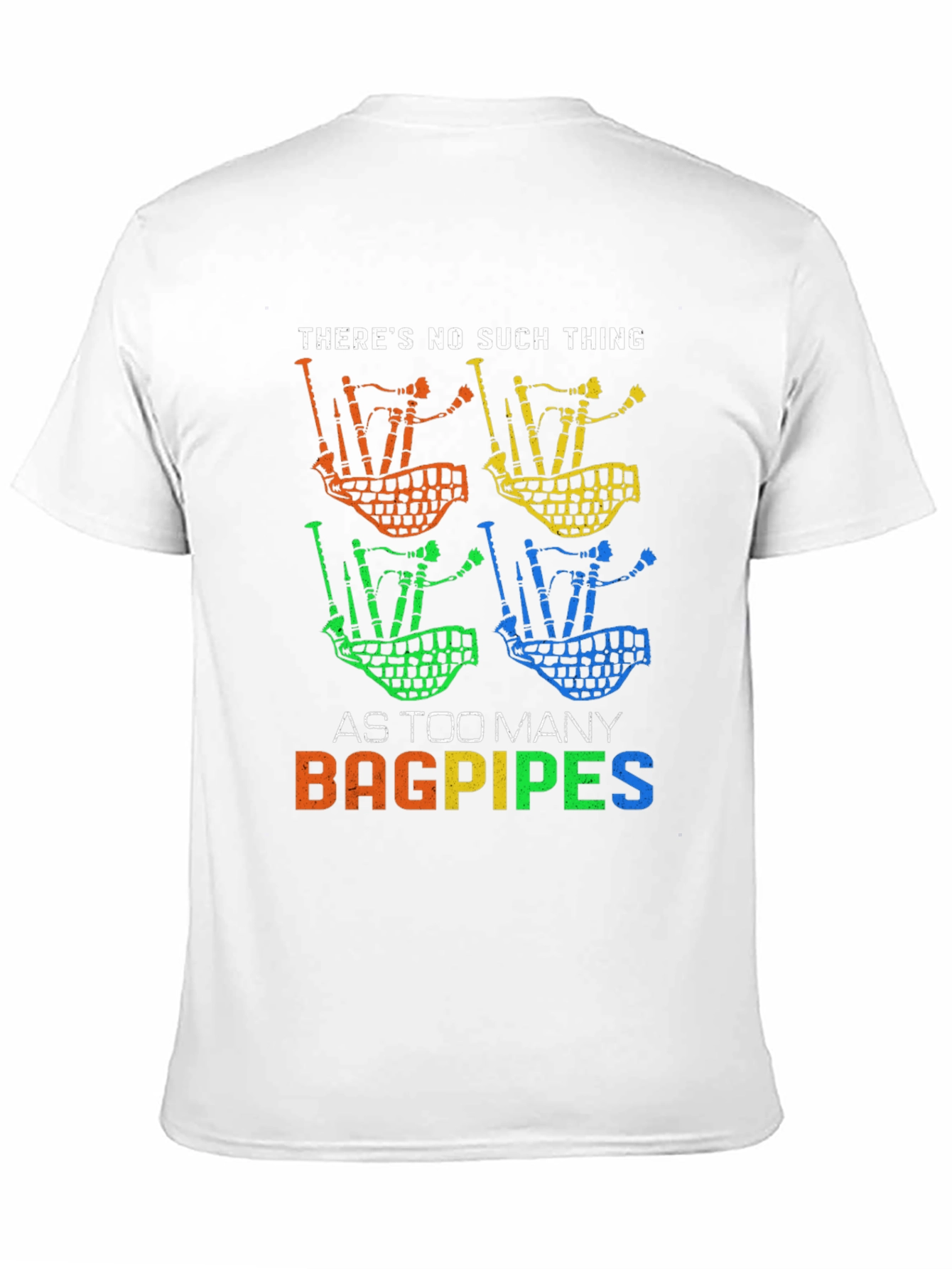 Black Bagpipes Graphic Tee - Too Many Bagpipes view 11