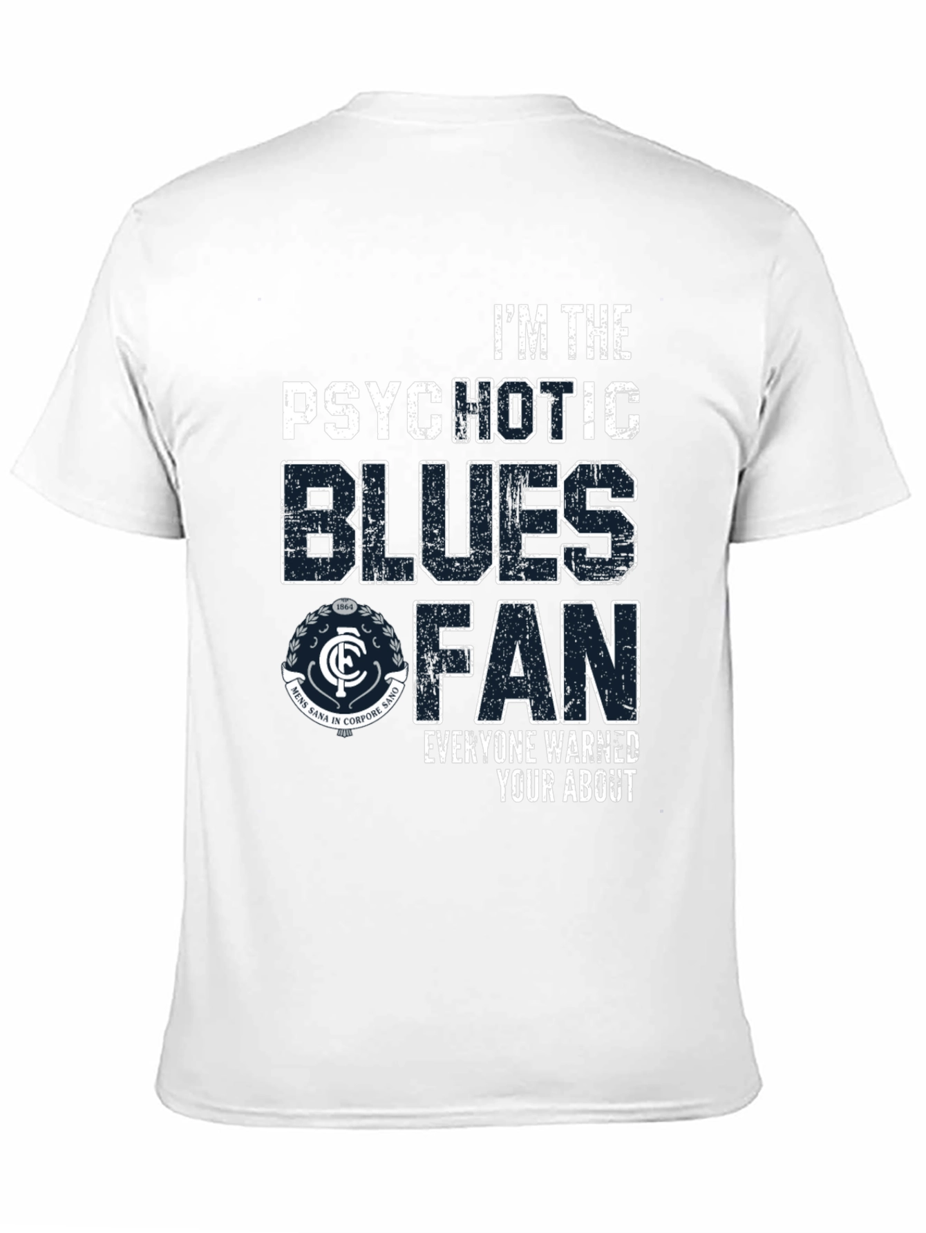 Black Psychotic Blues Fan T-Shirt - Carlton Football Club view 11