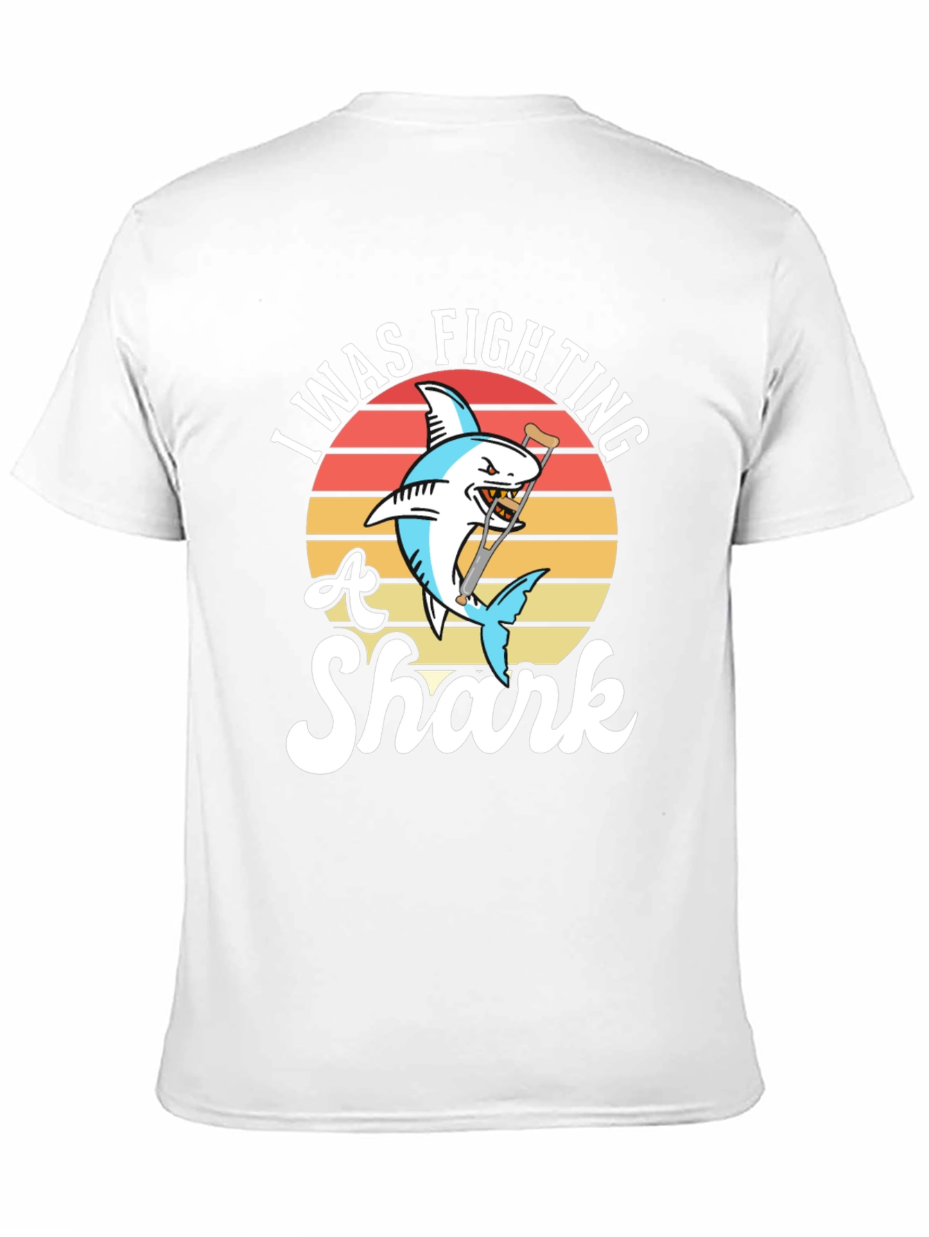 Black I Was Fighting a Shark Funny T-Shirt view 11