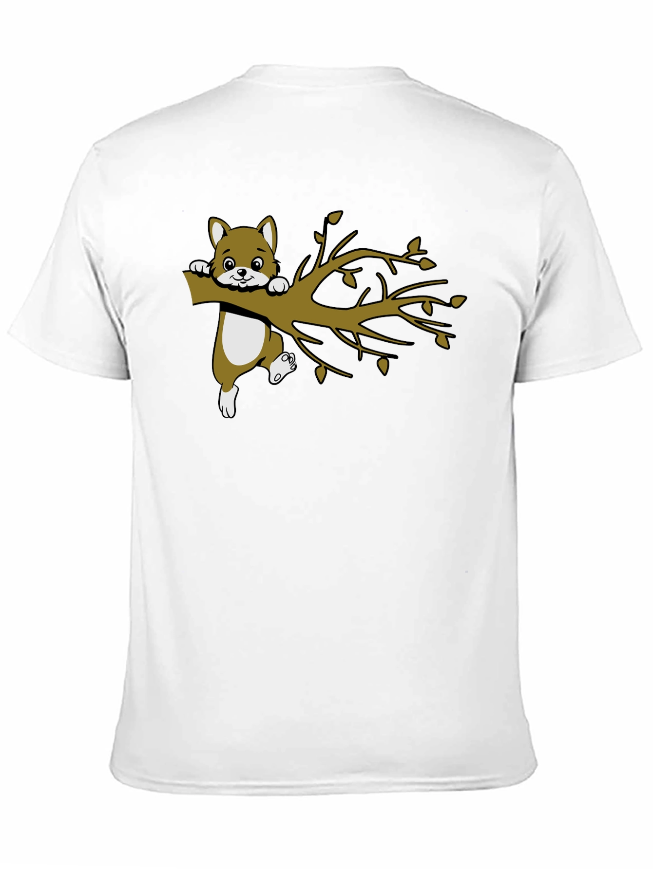 Black Cute Squirrel on Branch Graphic T-Shirt view 11