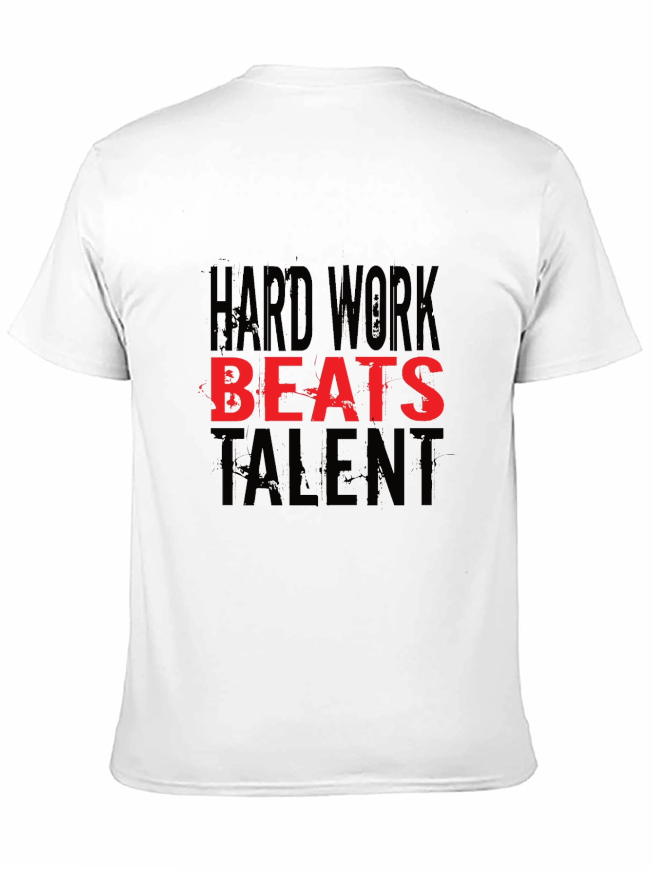 Black Hard Work Beats Talent Black T-Shirt view 11