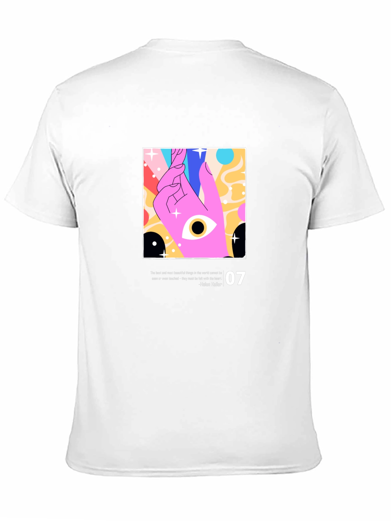 Black Modern Graphic T-Shirt - Artistic Eye Design view 11