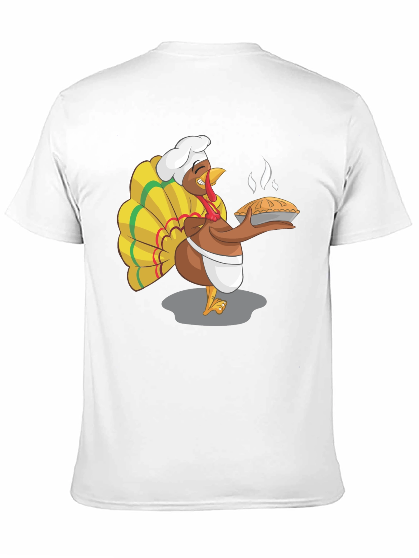 Black Funny Turkey Chef Pie Graphic T-Shirt view 11