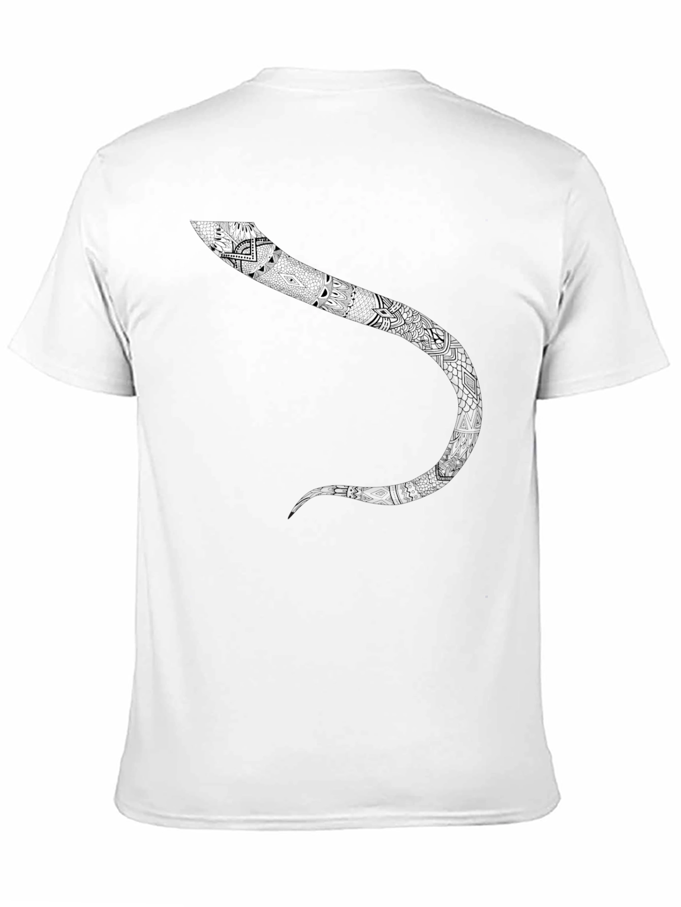 Black Tribal Snake Graphic Black T-Shirt view 11