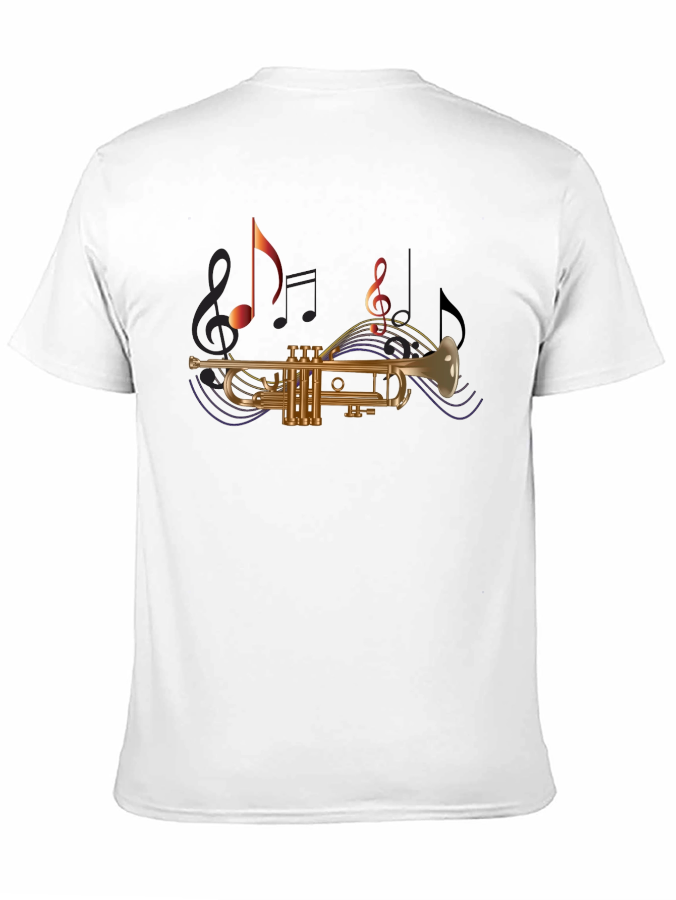 Black Trumpet & Music Note T-Shirt - Black view 11