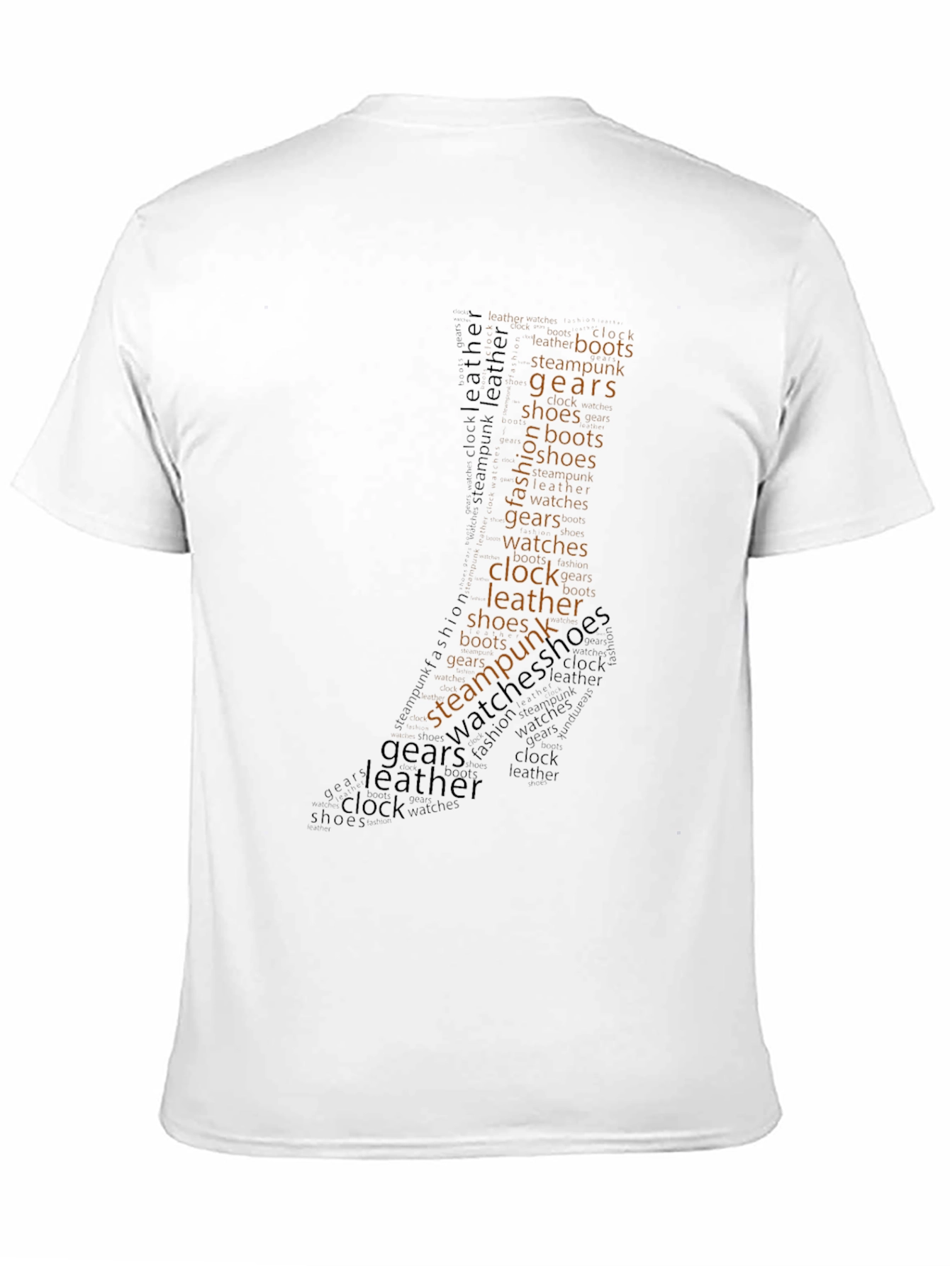 Black Steampunk Word Art Graphic T-Shirt view 11