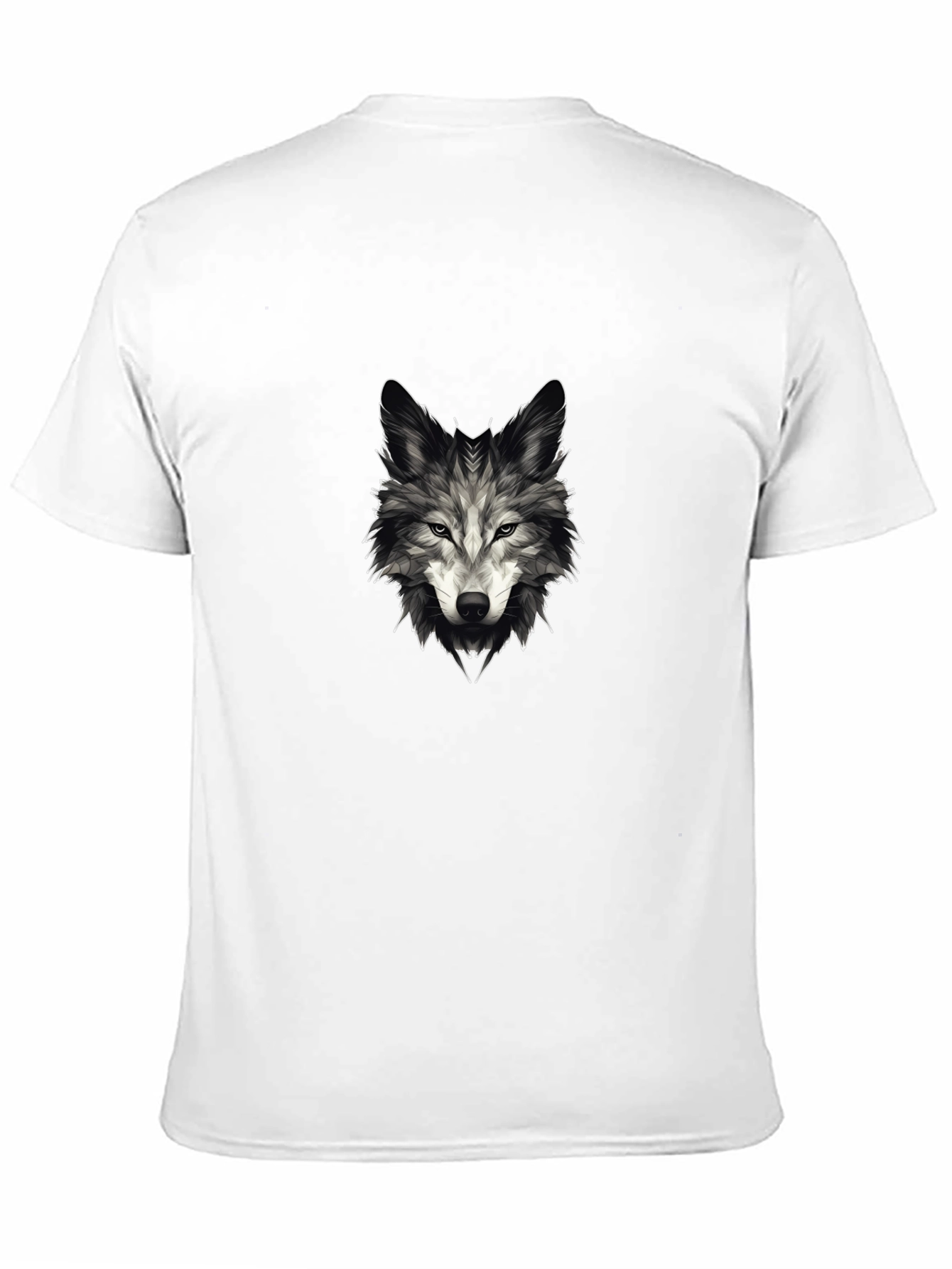Black Men's Wolf Graphic Tee - Stylish Black T-Shirt view 11