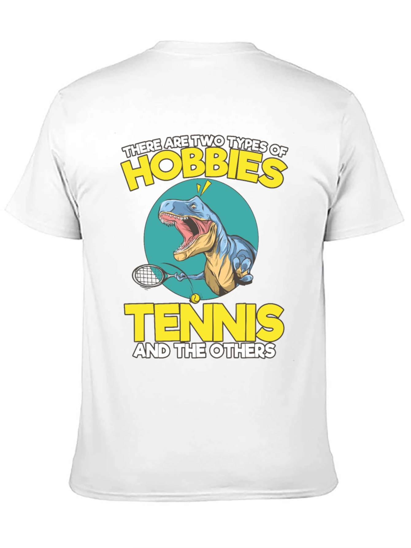 Black Tennis Dinosaur Graphic Tee - Funny Hobby Shirt view 11