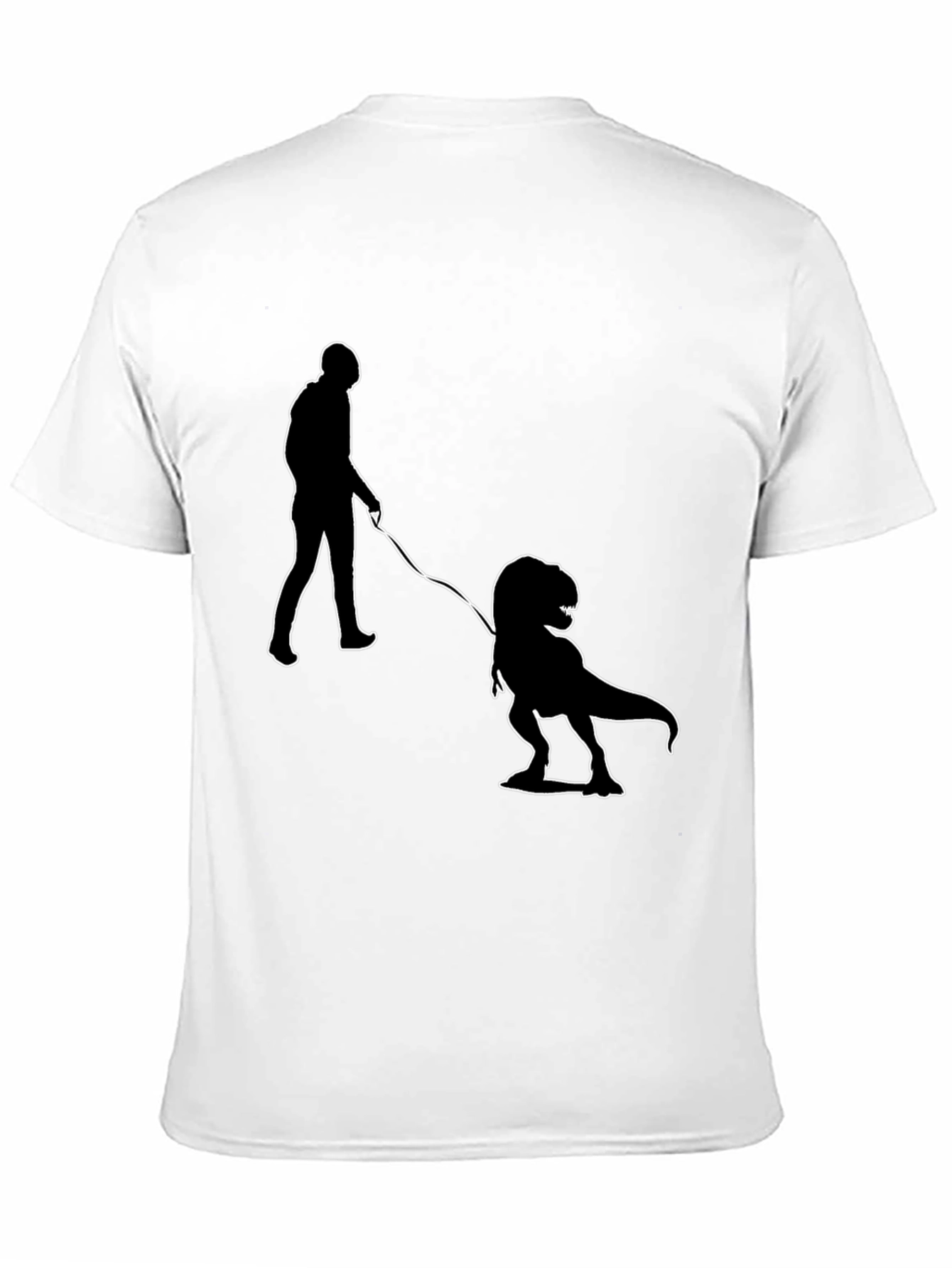 Black Dino Walk T-Shirt - Funny Novelty Tee view 11