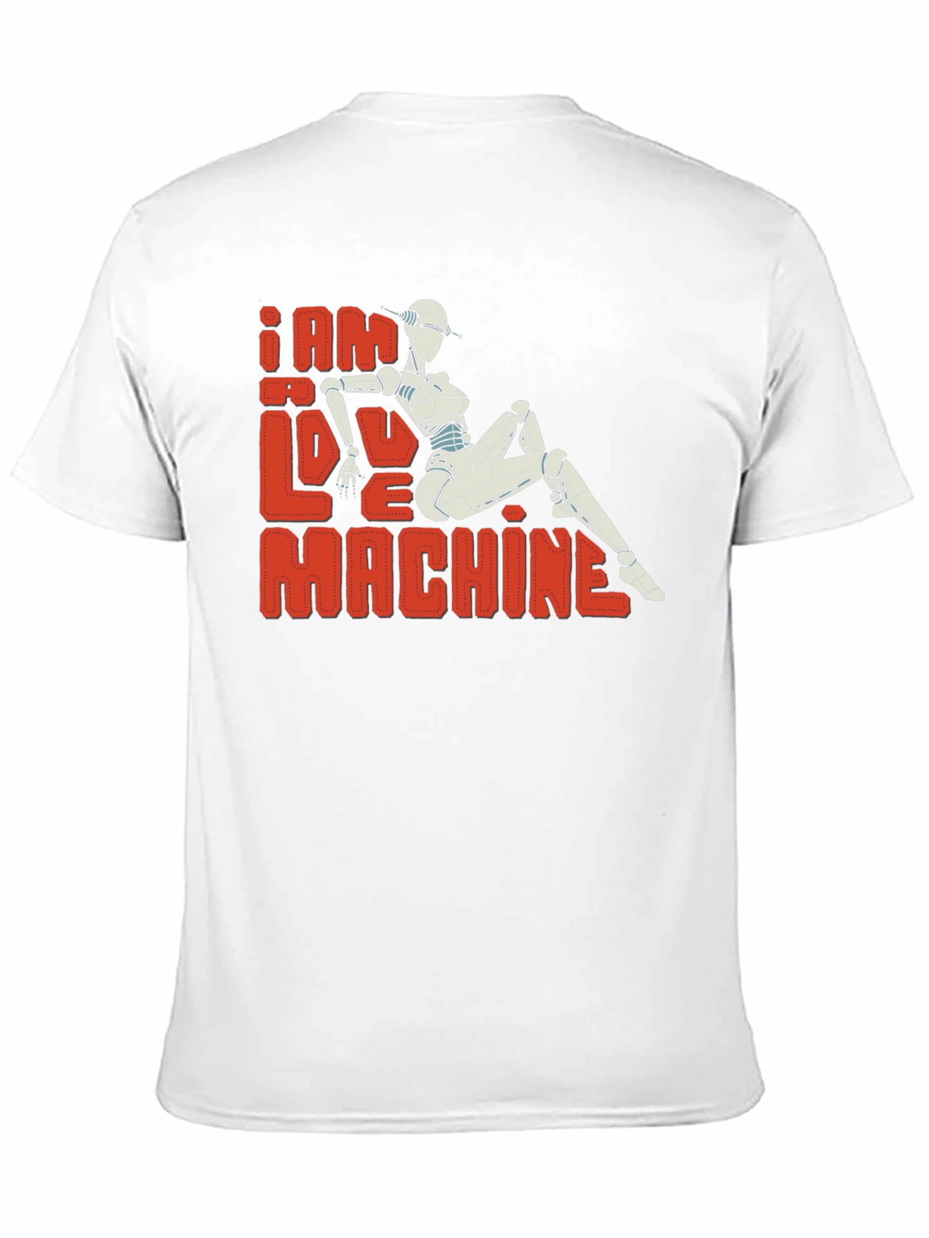 Black I Am Love Machine T-Shirt - Sci-Fi Robot Design view 11