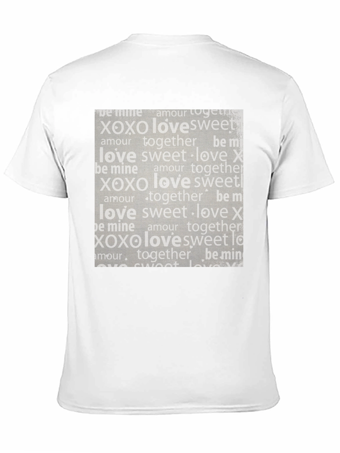 Black Love XOXO Pattern Black T-Shirt view 11