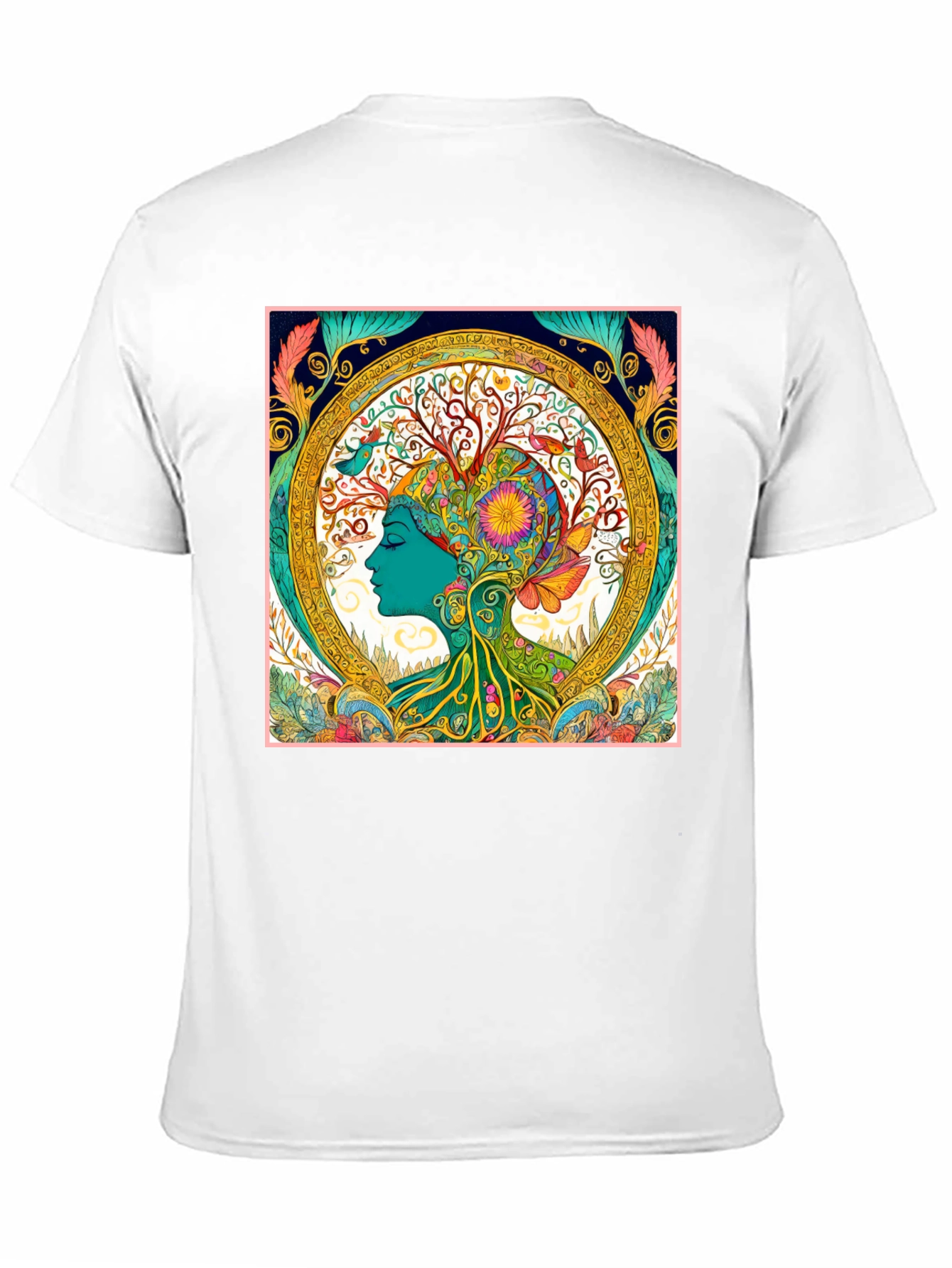 Black Nature Art Graphic Tee - Black Cotton Blend Shirt view 11