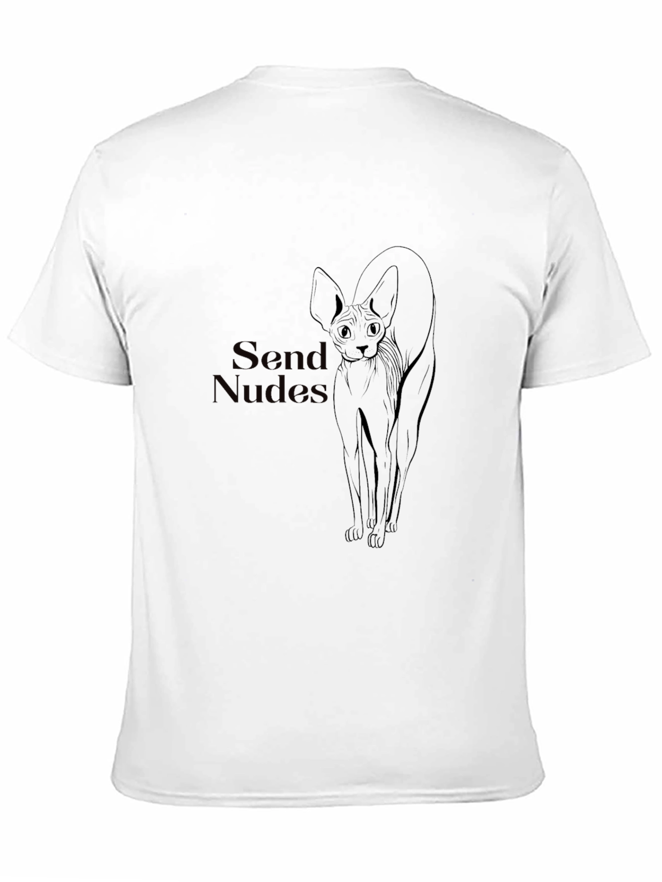 Black Send Nudes Cat T-Shirt - Black view 11
