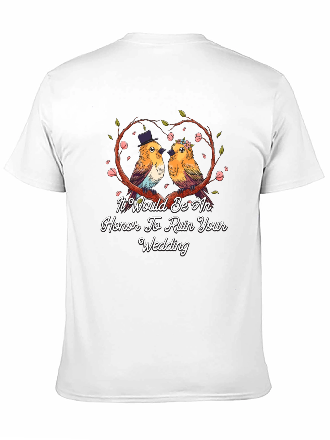 Black Ruin Your Wedding Bird Graphic T-Shirt view 11