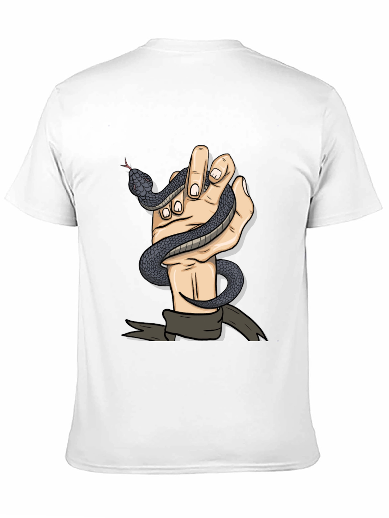 Black Snake Hand Graphic Tee - Men's Black T-Shirt view 11