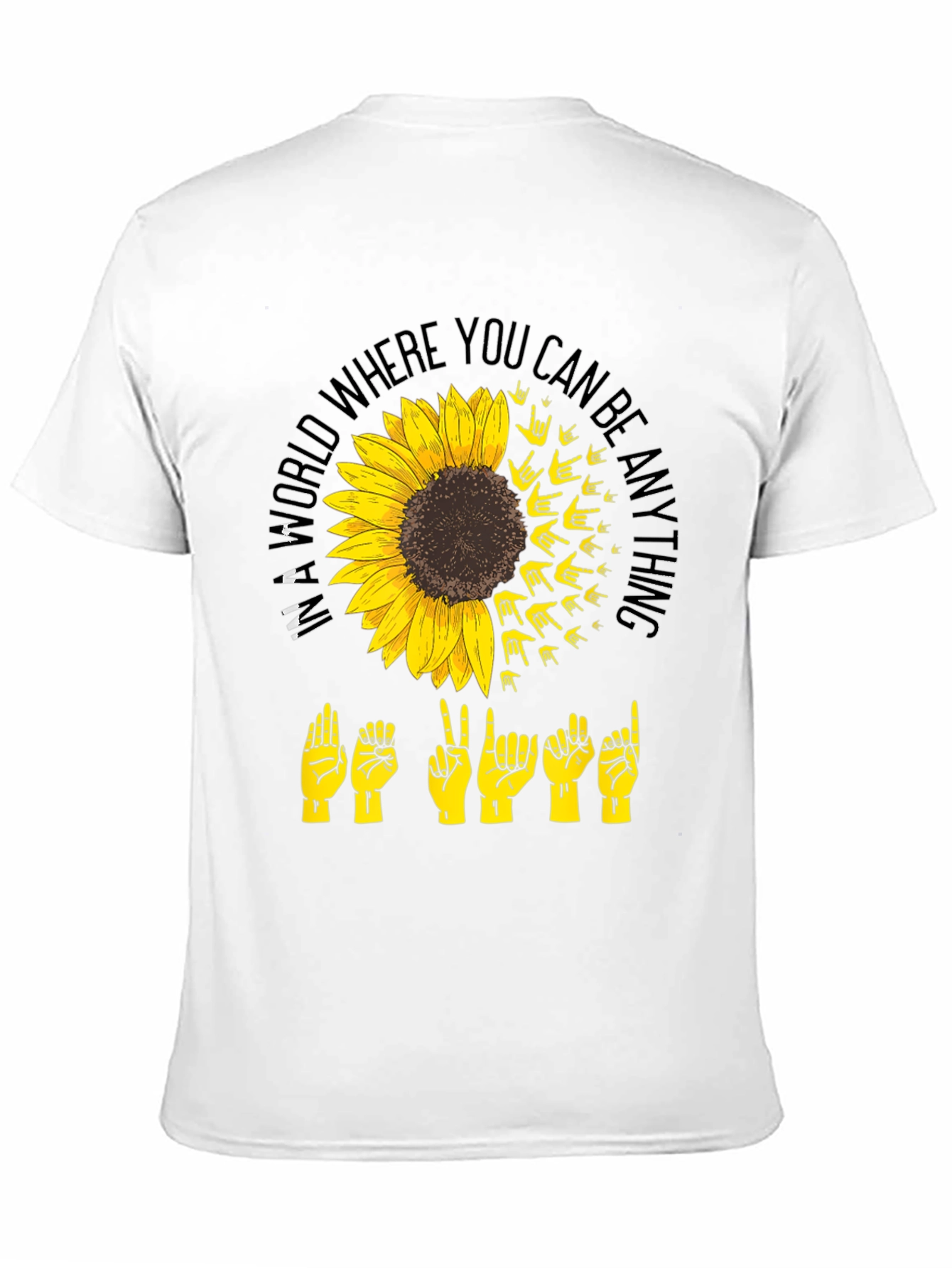 Black Sunflower ASL "Be Kind" Graphic T-Shirt view 11