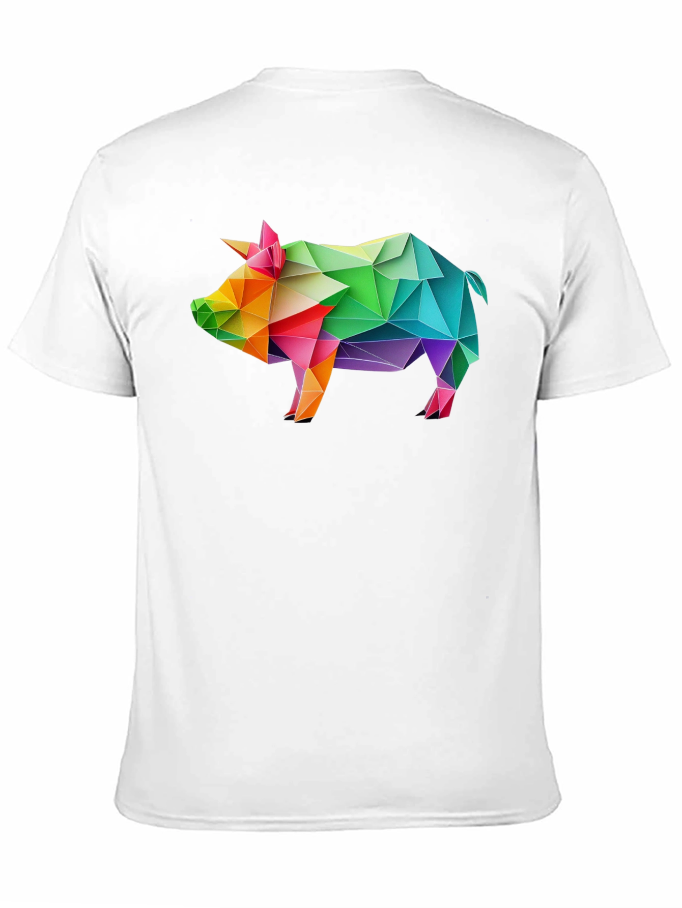 Black Geometric Pig T-Shirt - Black, Unique Design view 11