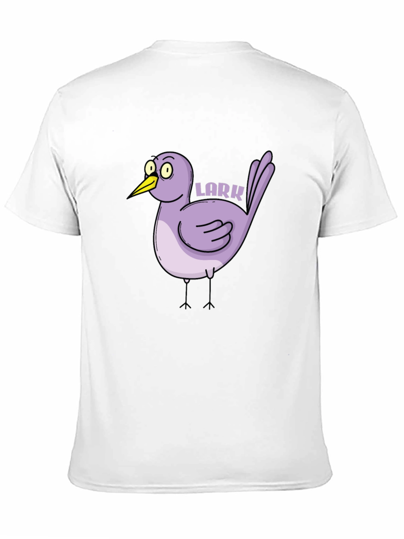 Black Cartoon Lark Bird Graphic Tee - Black view 11