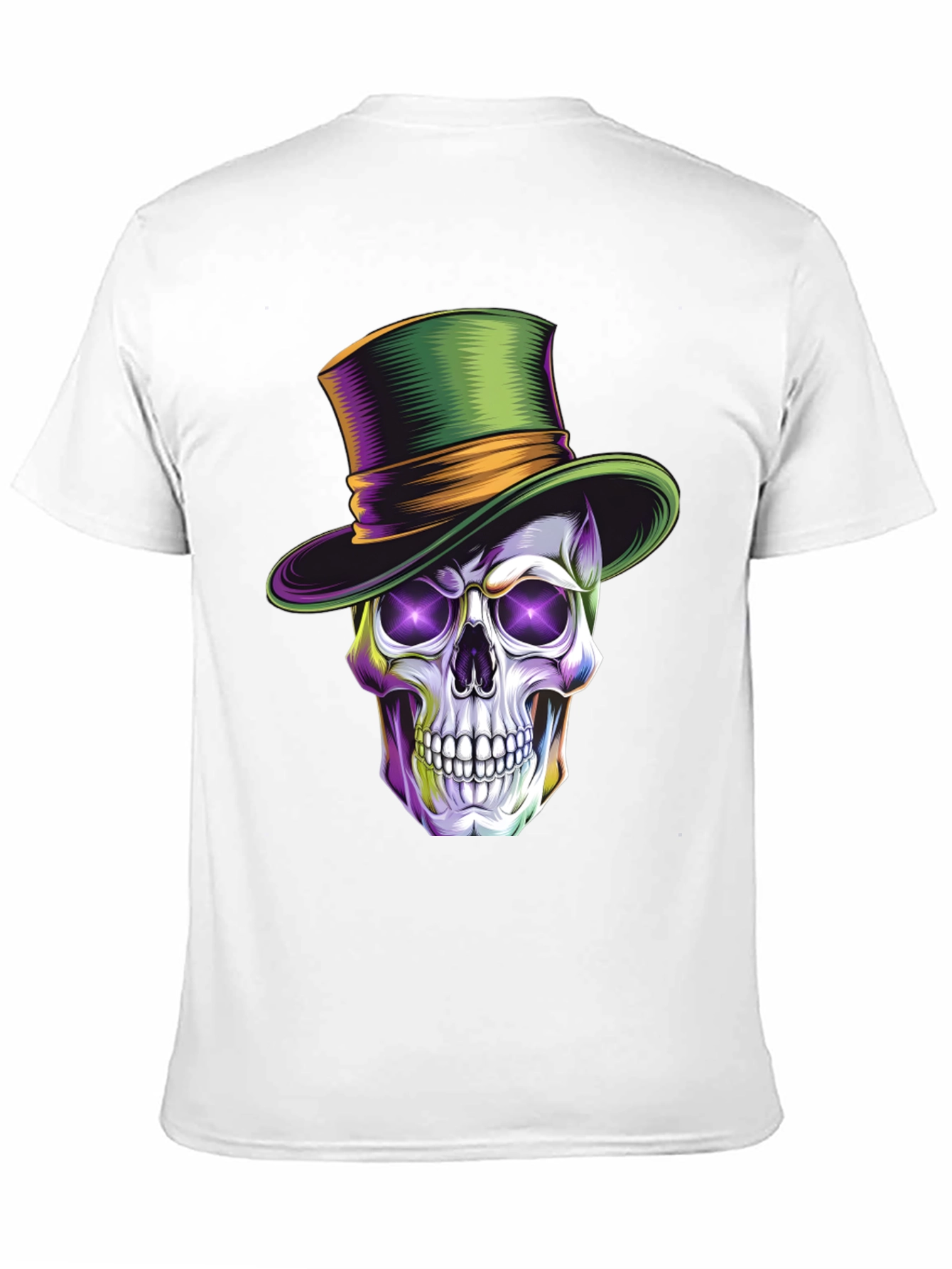 Black Skull with Top Hat Graphic T-Shirt view 11