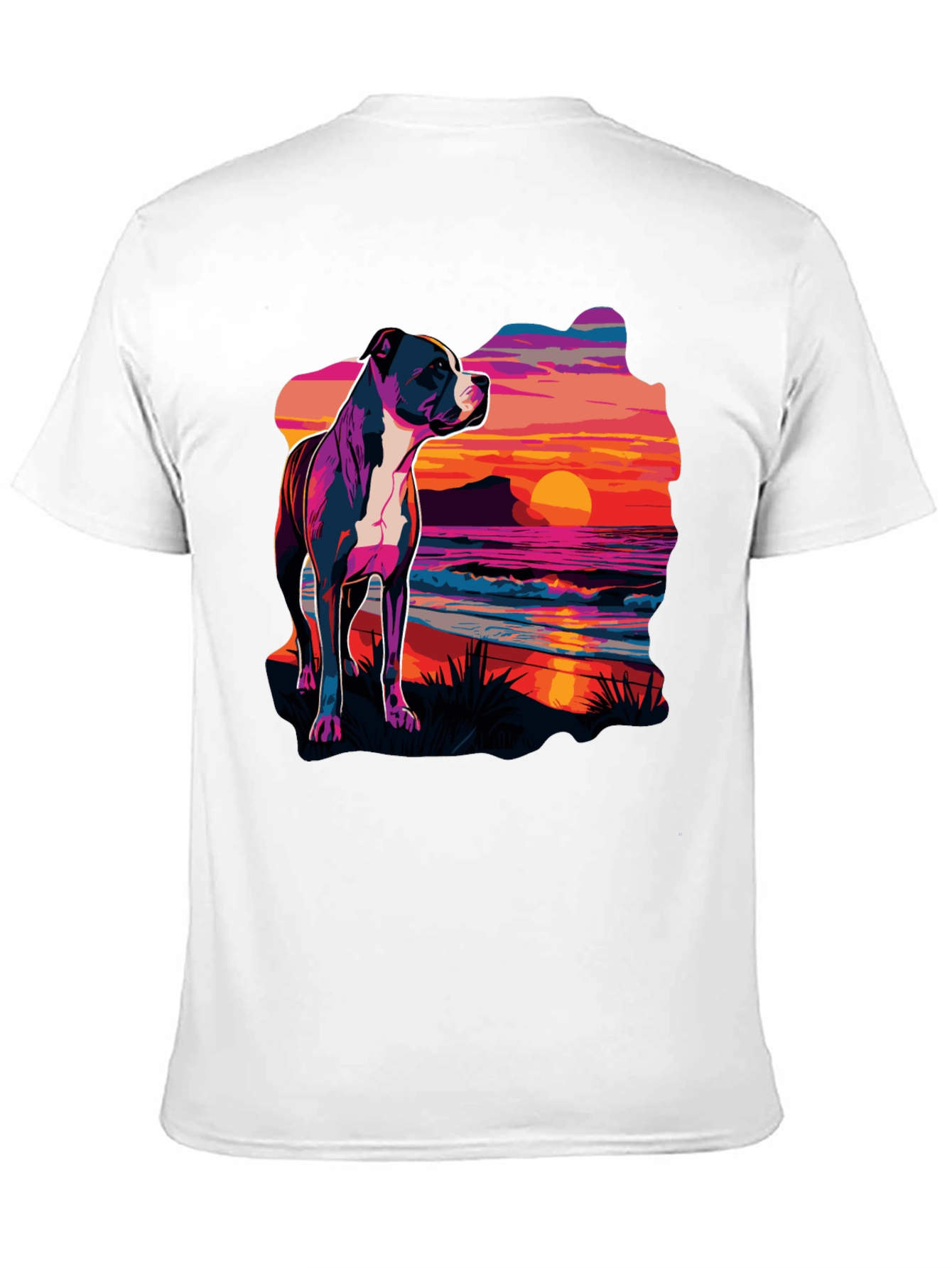 Black Sunset Pitbull Graphic Tee - Cool Dog Lover Shirt view 11