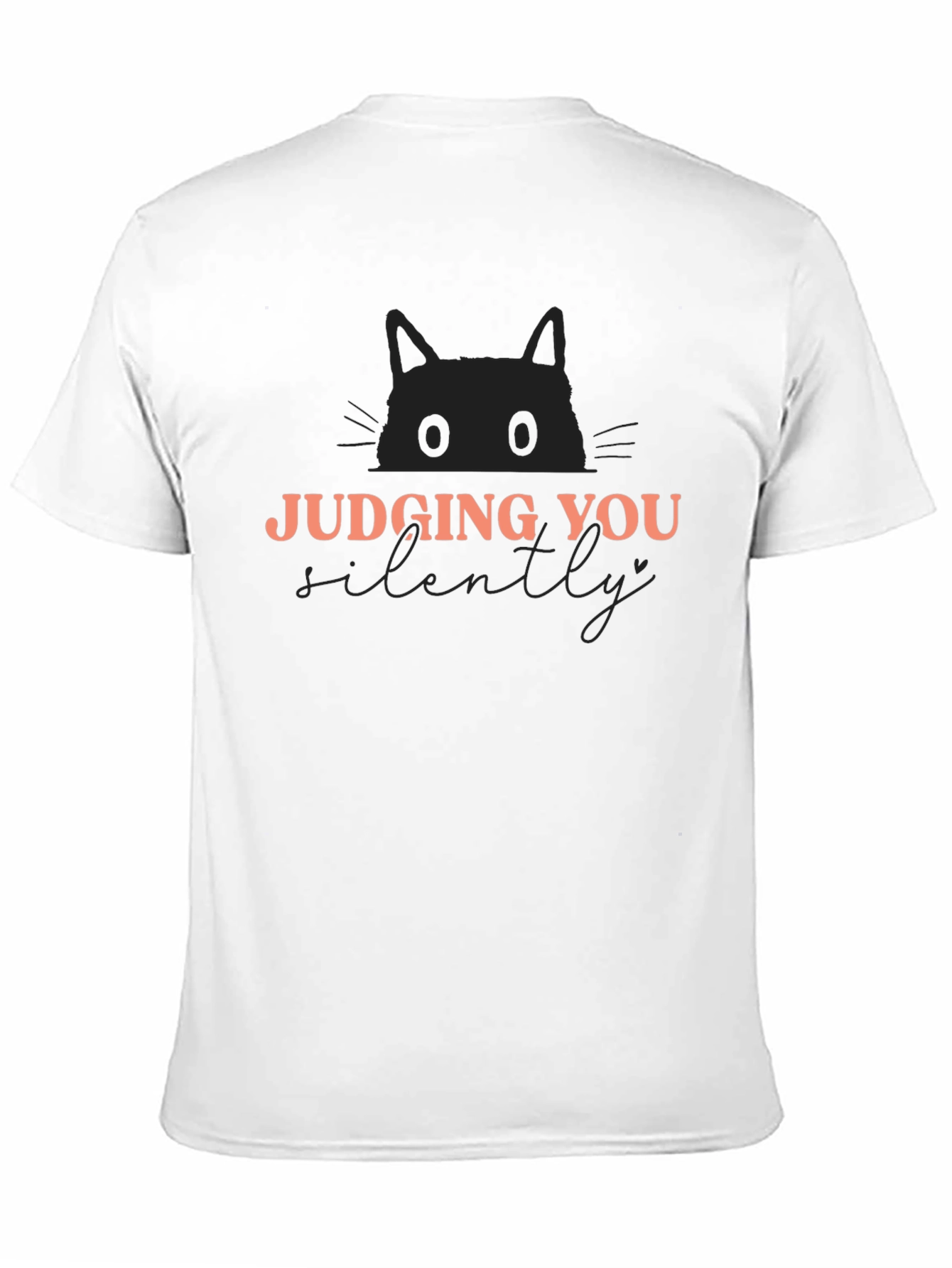 Black Judging You Silently Cat Graphic Tee view 11