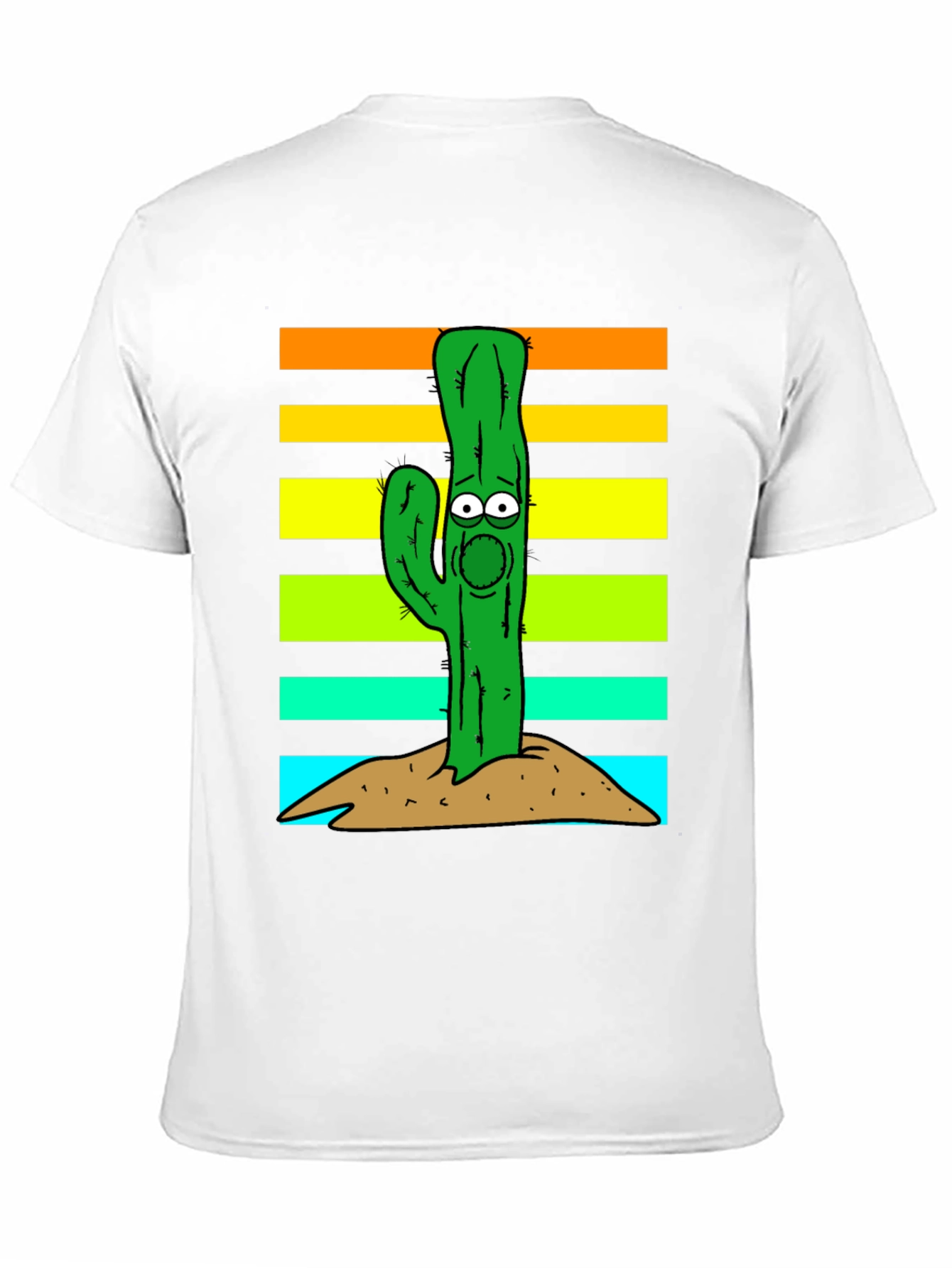 Black Cartoon Cactus Graphic T-Shirt view 11